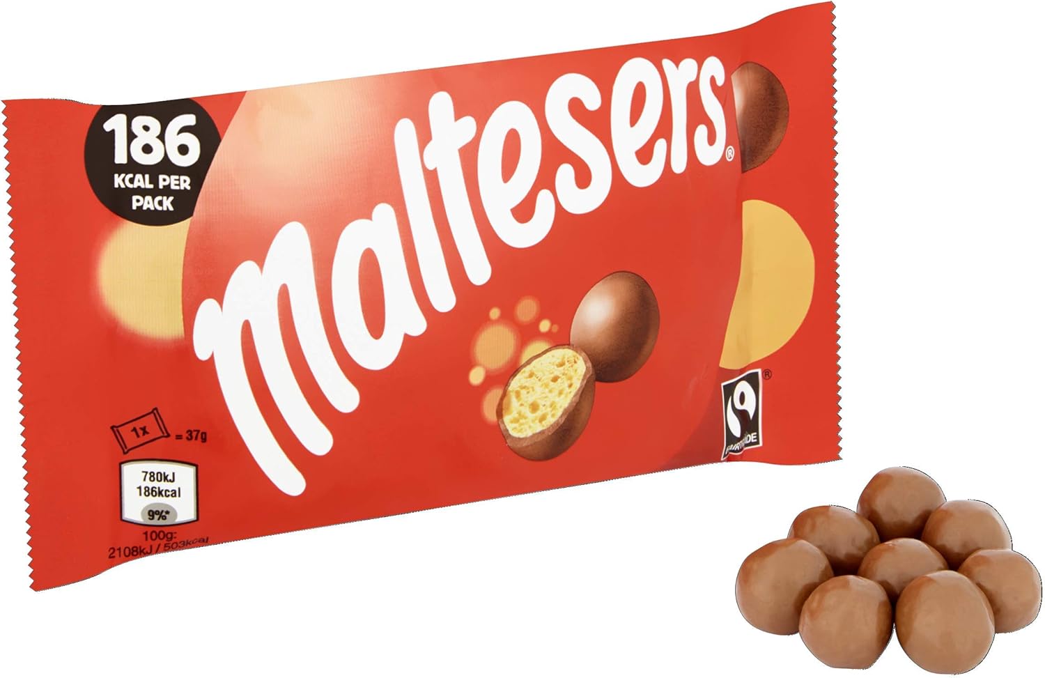 Maltesers Milk Chocolate Honeycomb Balls, 37g x 40 - Perfect Movie Snack