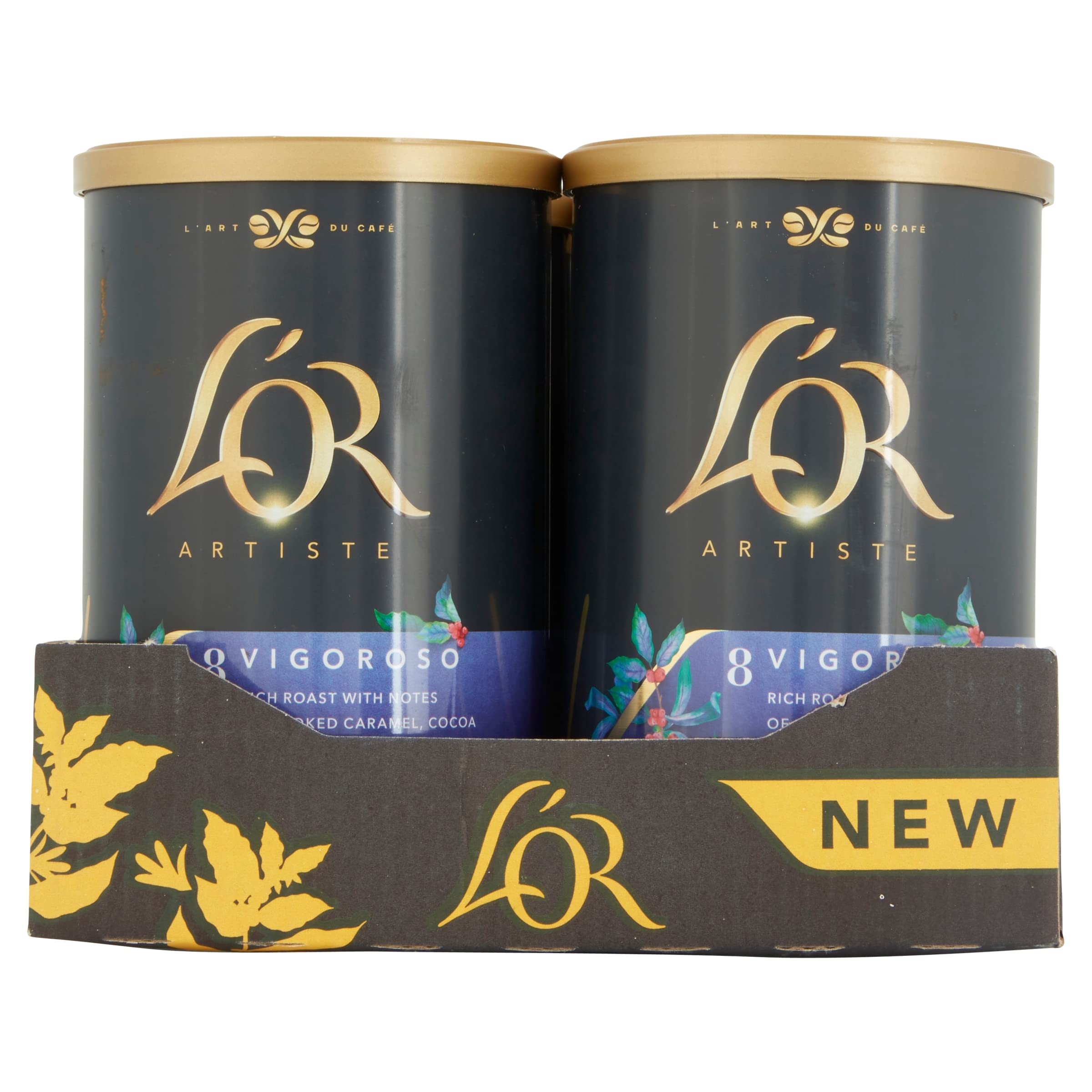 L'OR Artiste Vigoroso Instant Coffee 95g Intensity 8 (Pack of 6 Tins, 570g Total)