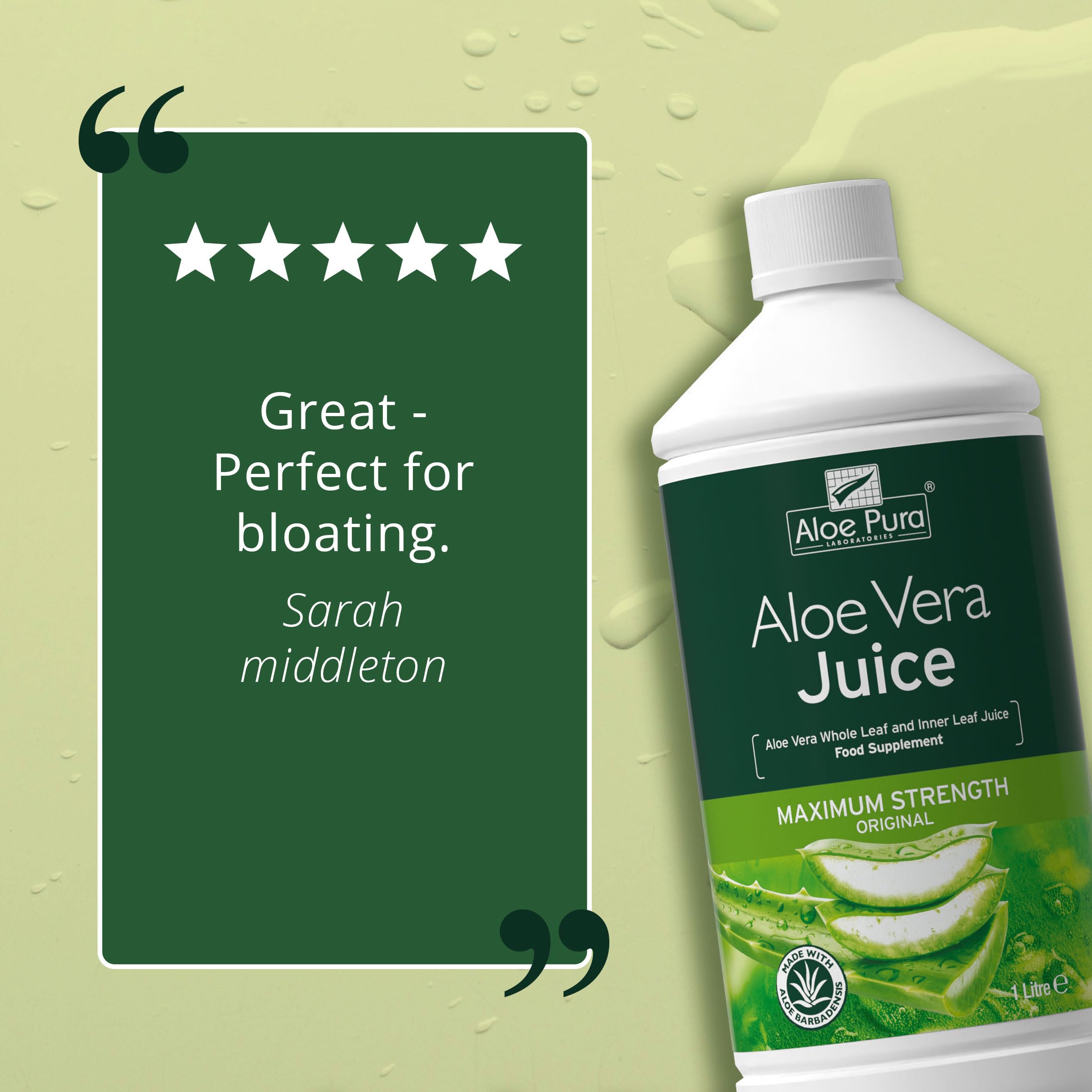 Aloe Pura Aloe Vera Juice Max Strength 1L - Vegan, No Added Sweeteners 11