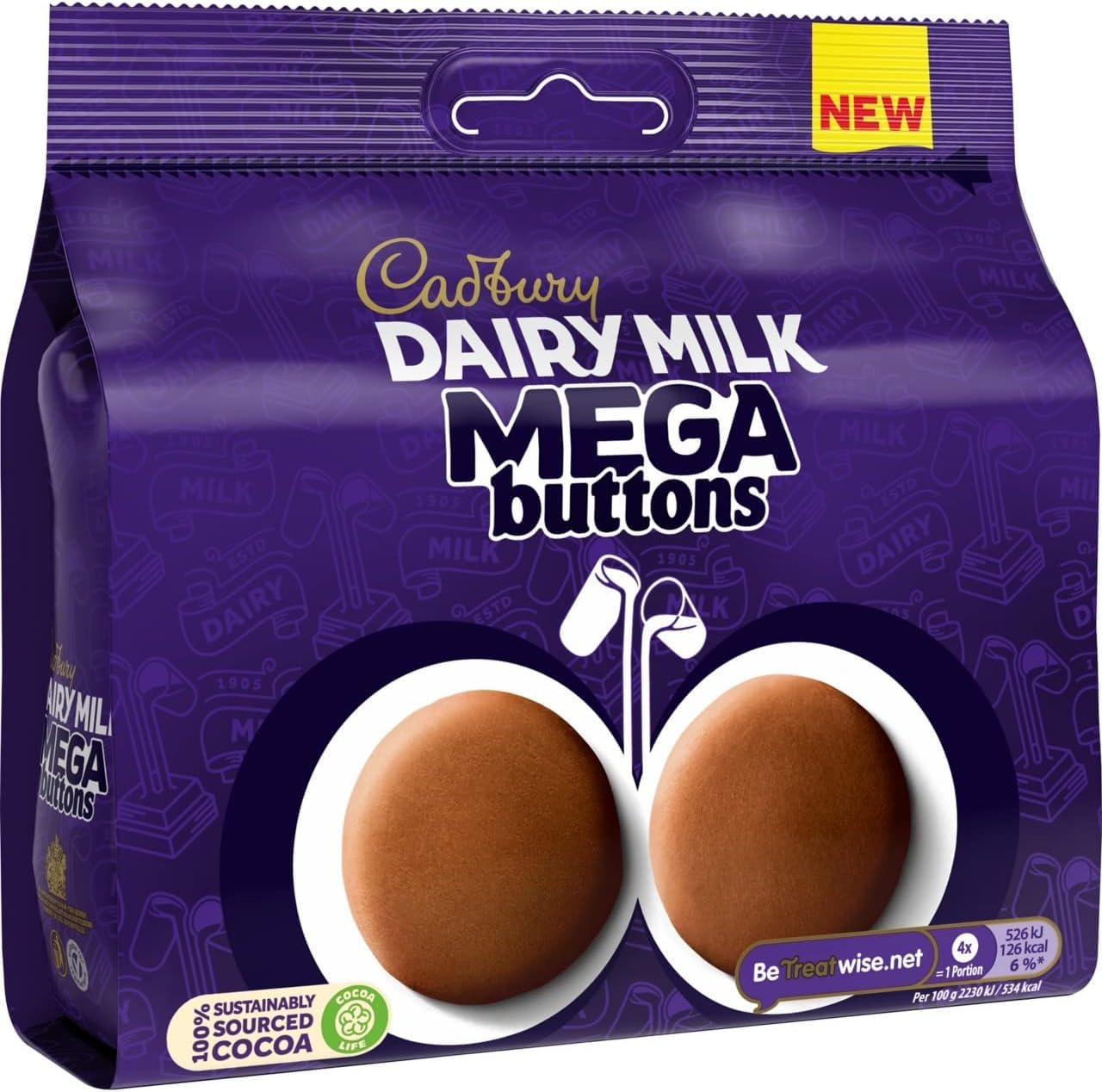 Cadbury - Dairy Milk Mega Buttons Giant Chocolate, 192g Share Bag 4