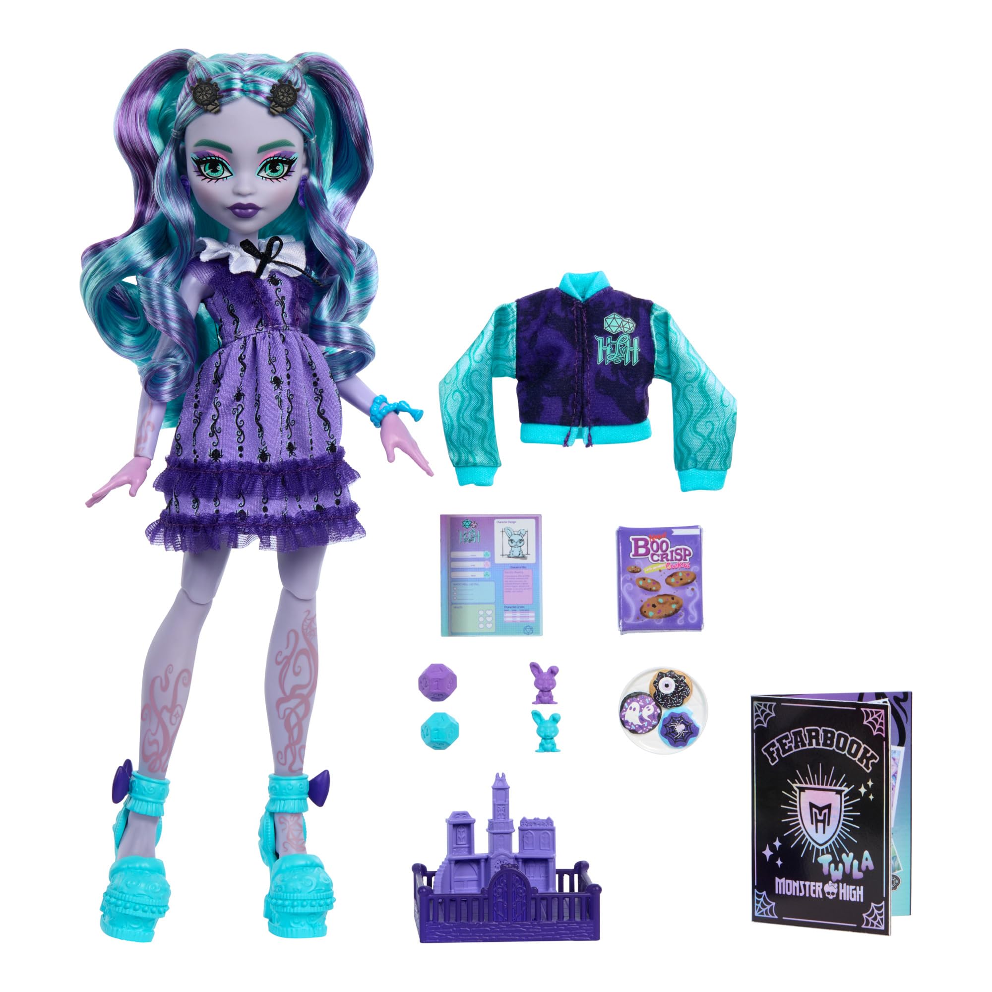 Monster High Fearbook Twyla Doll & Ghoulish Gamers Club Game Set 3