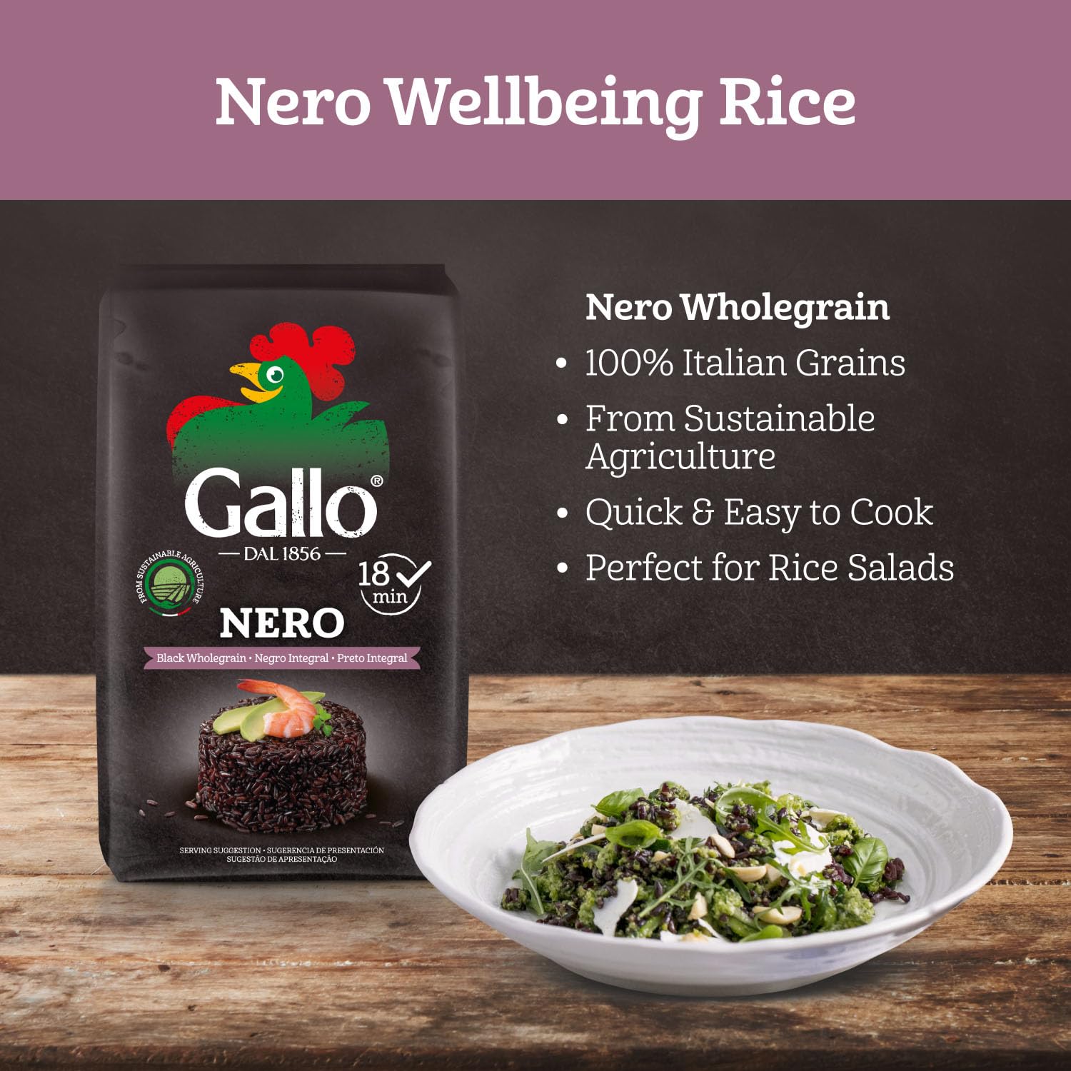 Riso Gallo - Nero Vegan Black Wholegrain Rice 4