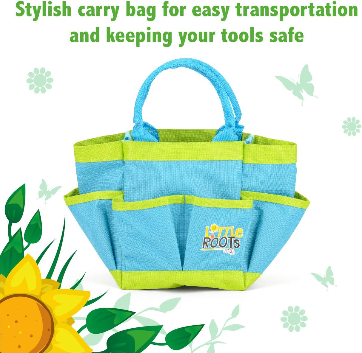 Little Roots Kids Gardening Tool Kit Bag - BGG1653, Toy Tool Set for Children Ages 3+ 4