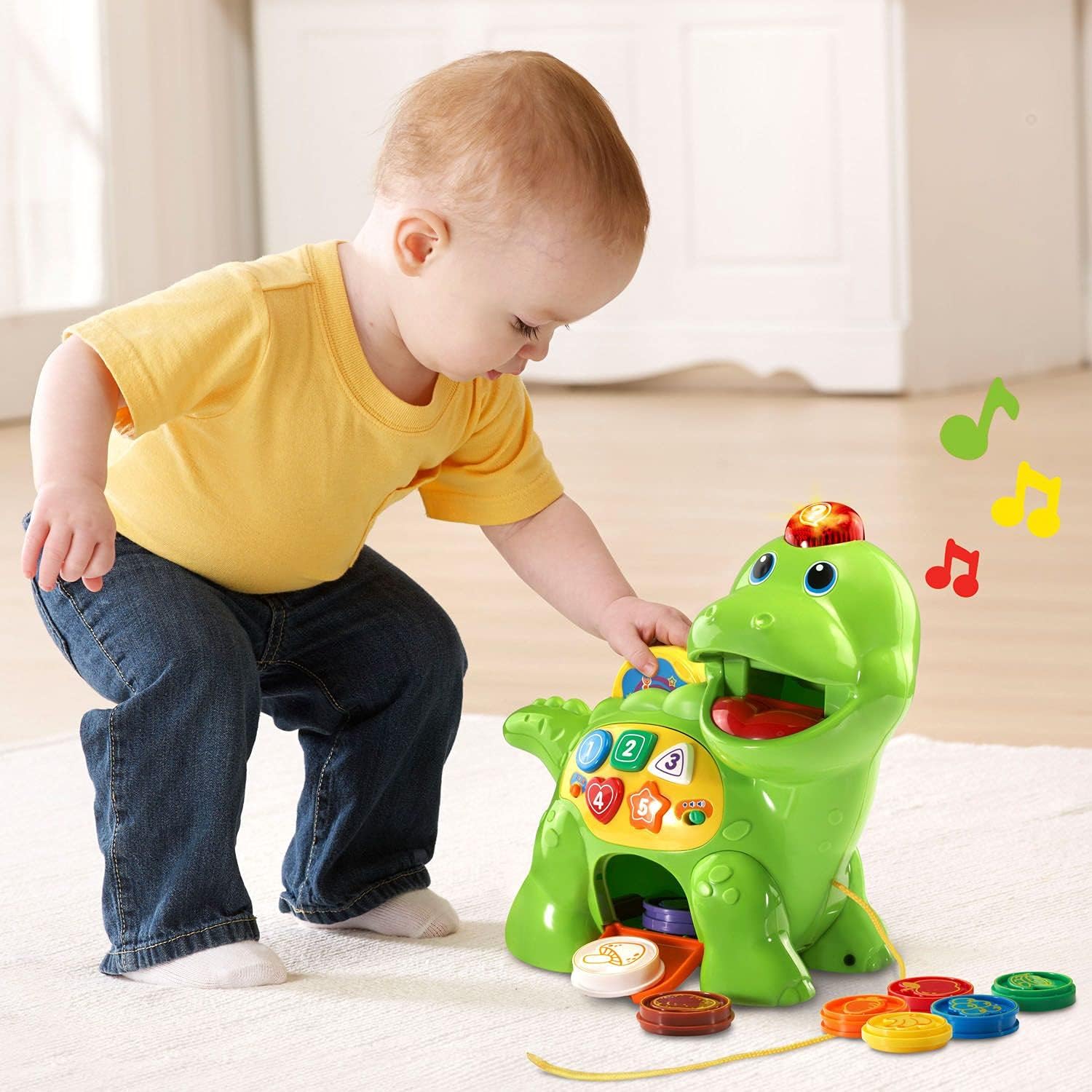 VTech Baby Feed Me Dino - Interactive Musical Toy with Lights, Numbers & Shapes for Toddlers 1-3 Years 6