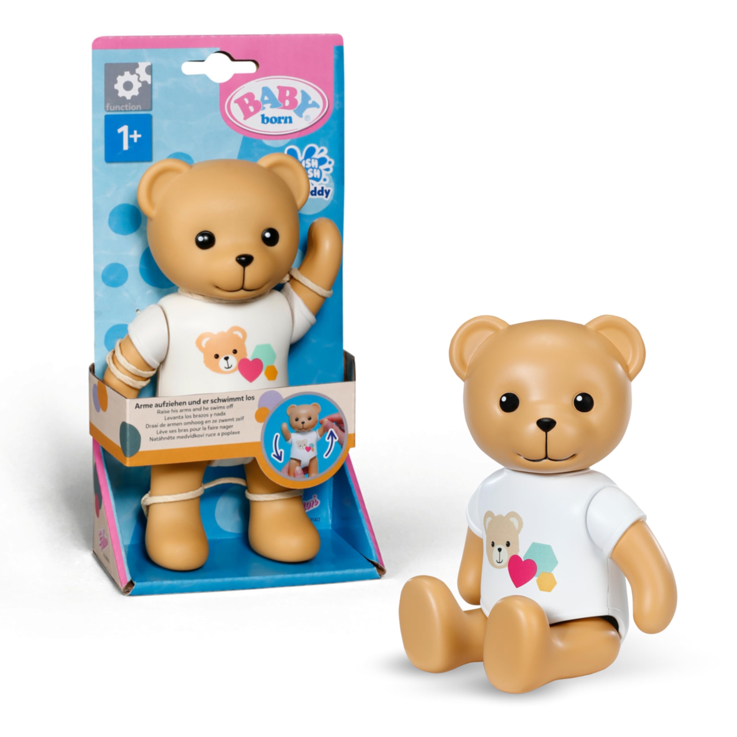 BABY born Splish Splash Teddy - Interactive Wind-up Swimming Bath Toy | Ages 1+ | 20 cm