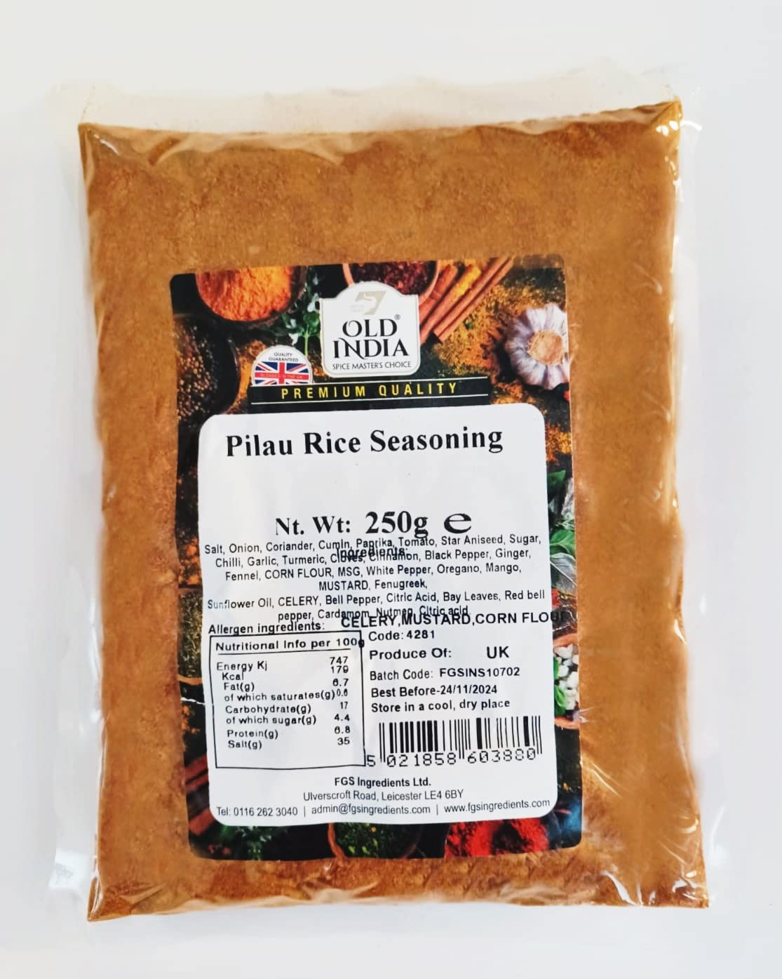 Old India Pilau Rice Seasoning Powder | 250g Natural & GMO Free Spice Mix 1
