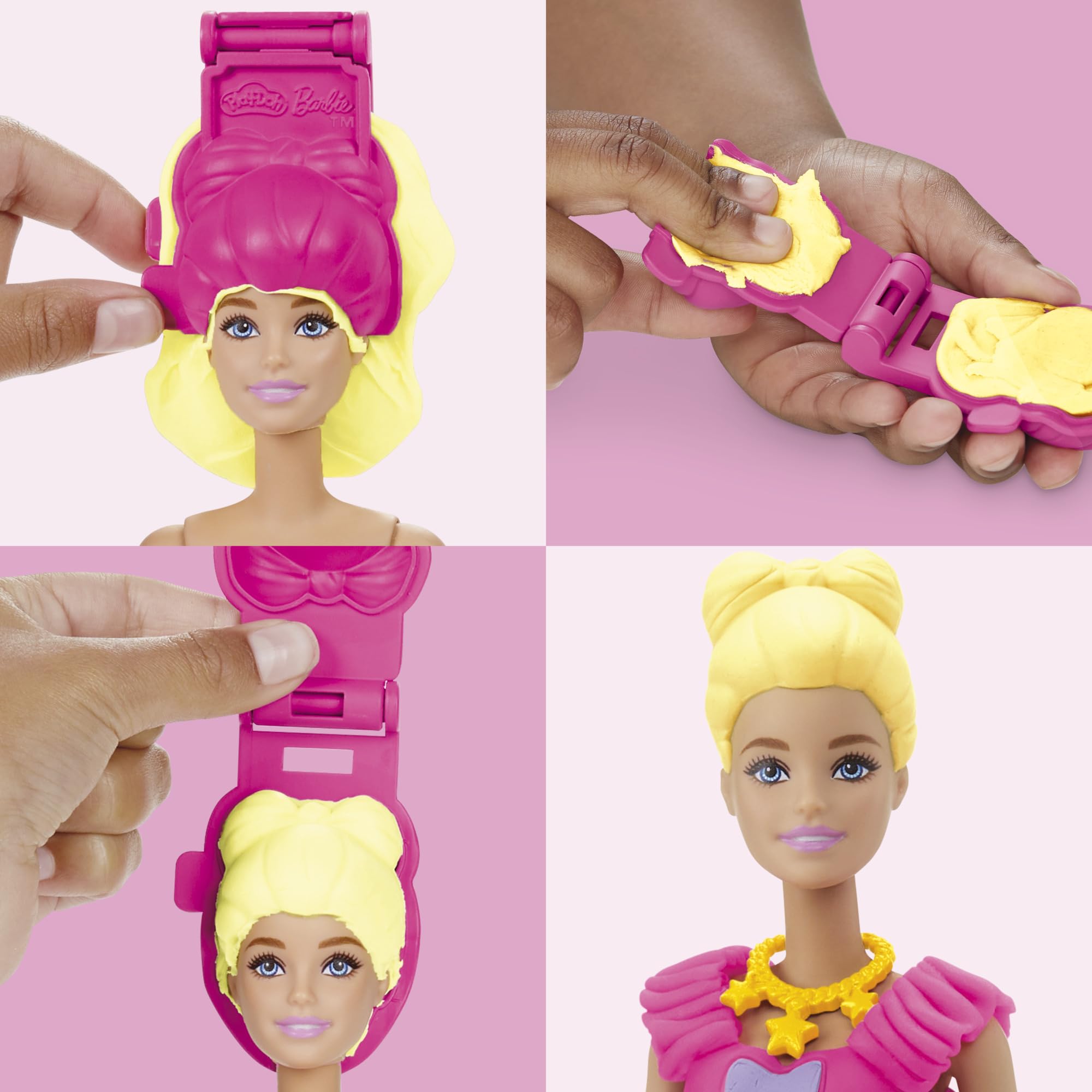 Play-Doh Barbie Ruffles and Bows Doll Set - Fashion Design Kit for Ages 5+ 3