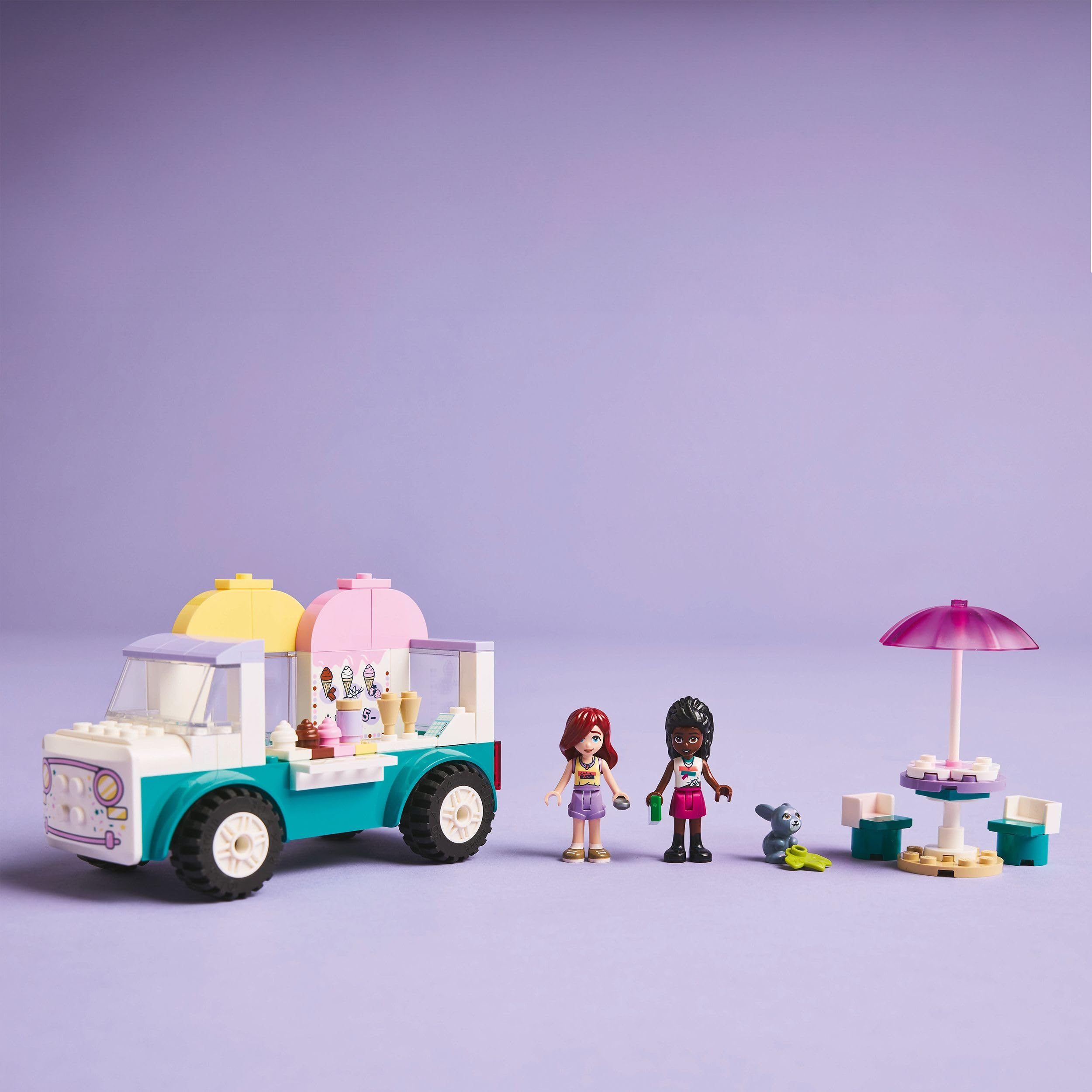 LEGO Friends Heartlake City Ice Cream Van Toy - Pretend Play Building Set for Ages 4+