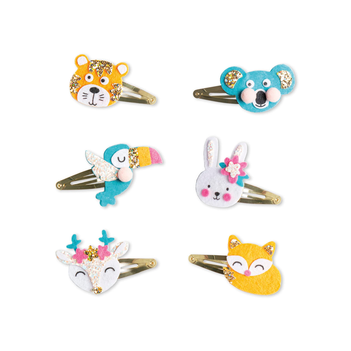 Janod Create-Your-Own Hair Clip Set - 6 Animal Hair Clips, Ages 6–10