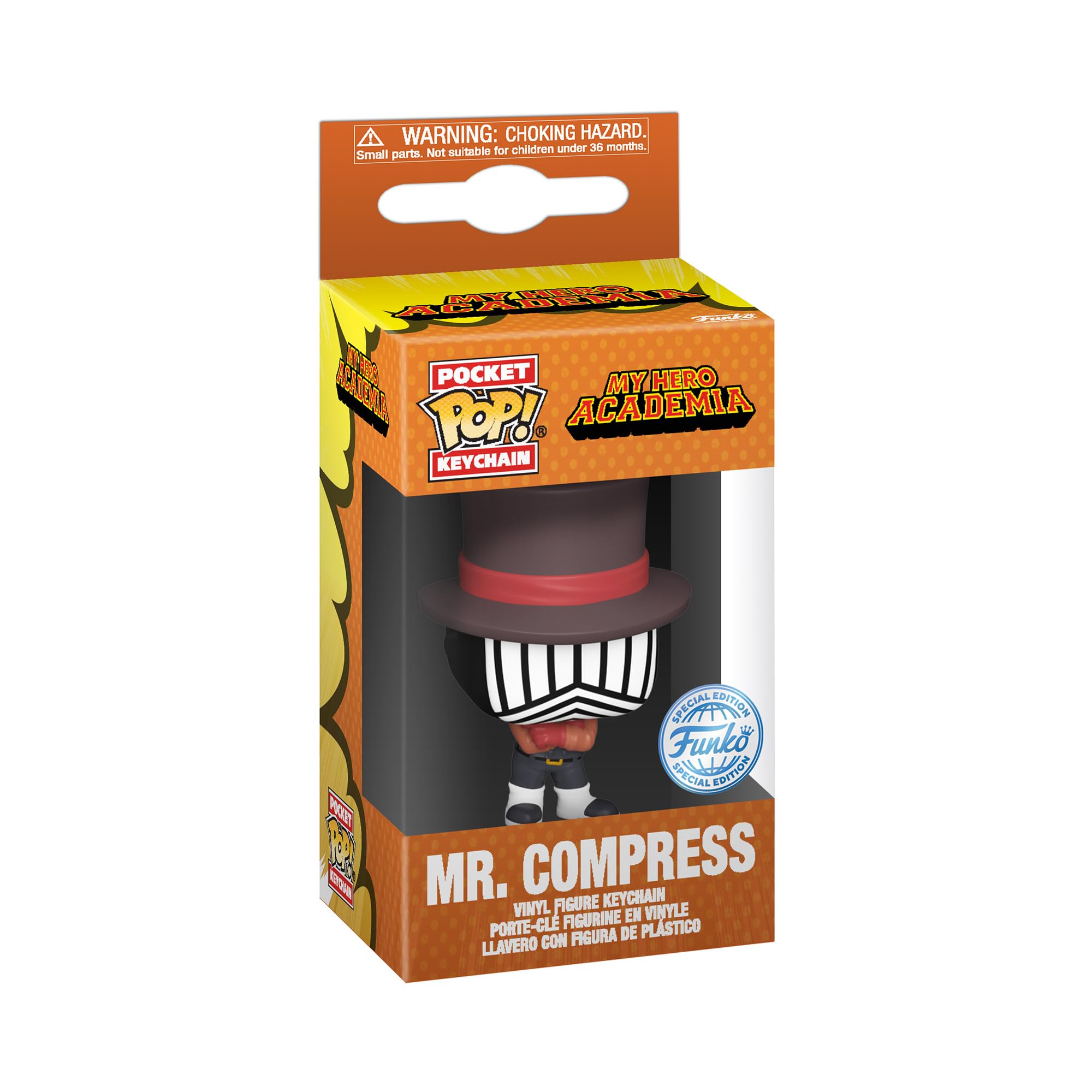 Funko Pop! Keychain My Hero Academia - Mr. Compress Vinyl Figure | 4.63-in Tall | League of Villains