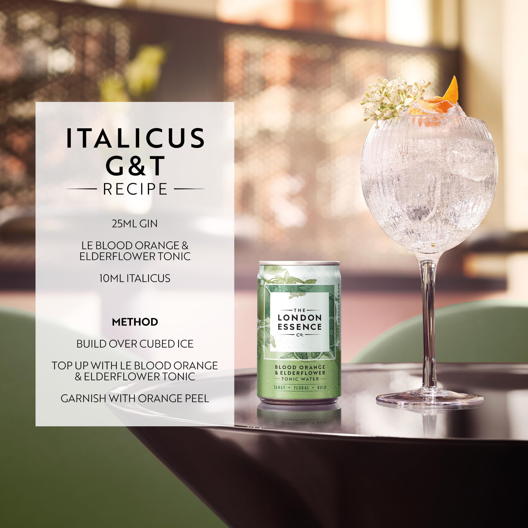 The London Essence Co. Blood Orange & Elderflower Tonic, 250439, Premium Cocktail Mixer 3