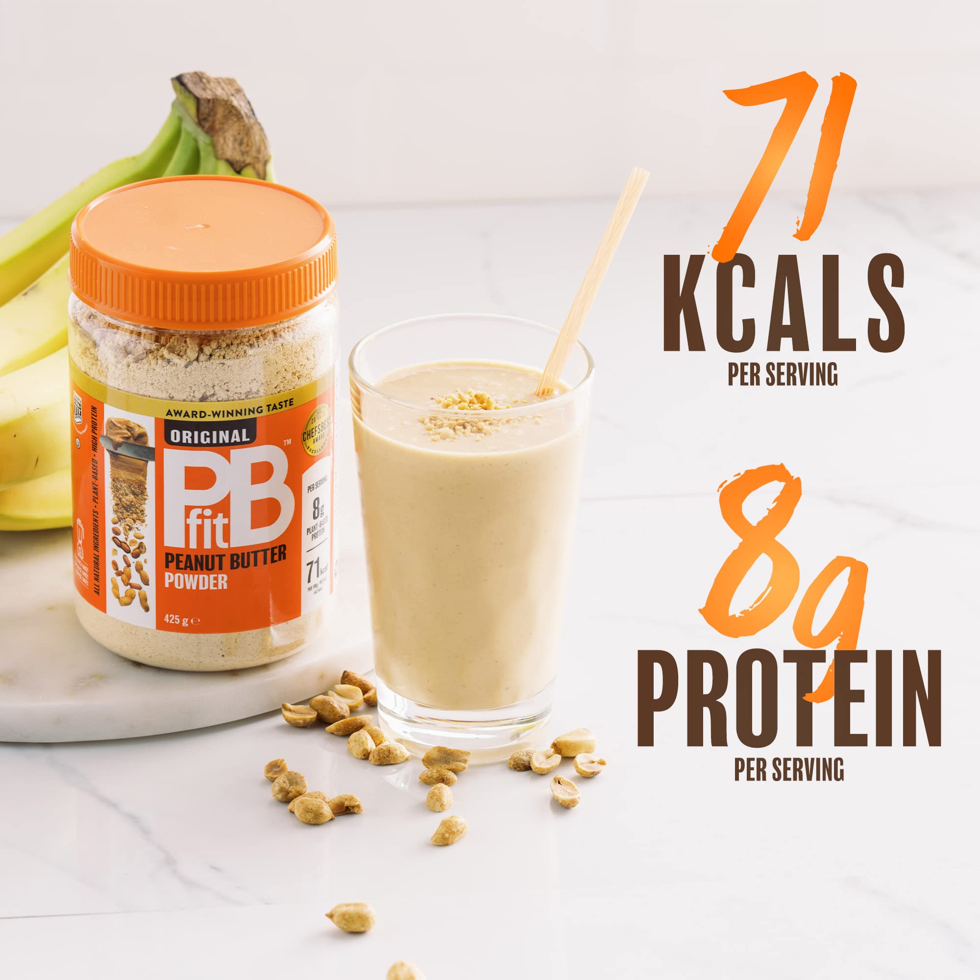 PBfit Peanut Butter Powder - 87% Less Fat, High Protein, Gluten Free | 425g 2