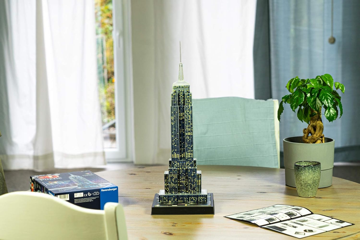 Ravensburger Empire State Building 3D Puzzle - Night Edition with LED Lighting, 216 Pieces 6