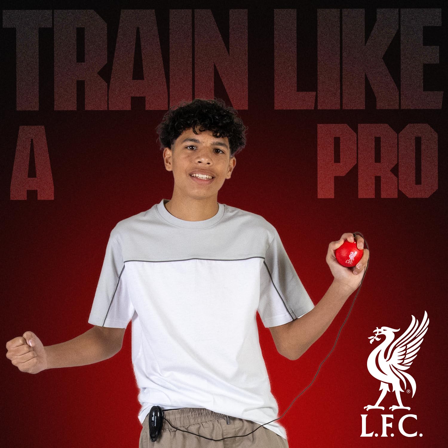 Smart Ball 1002-LFC Kick Tracker - Electronic Football Toy with LCD Display, Red