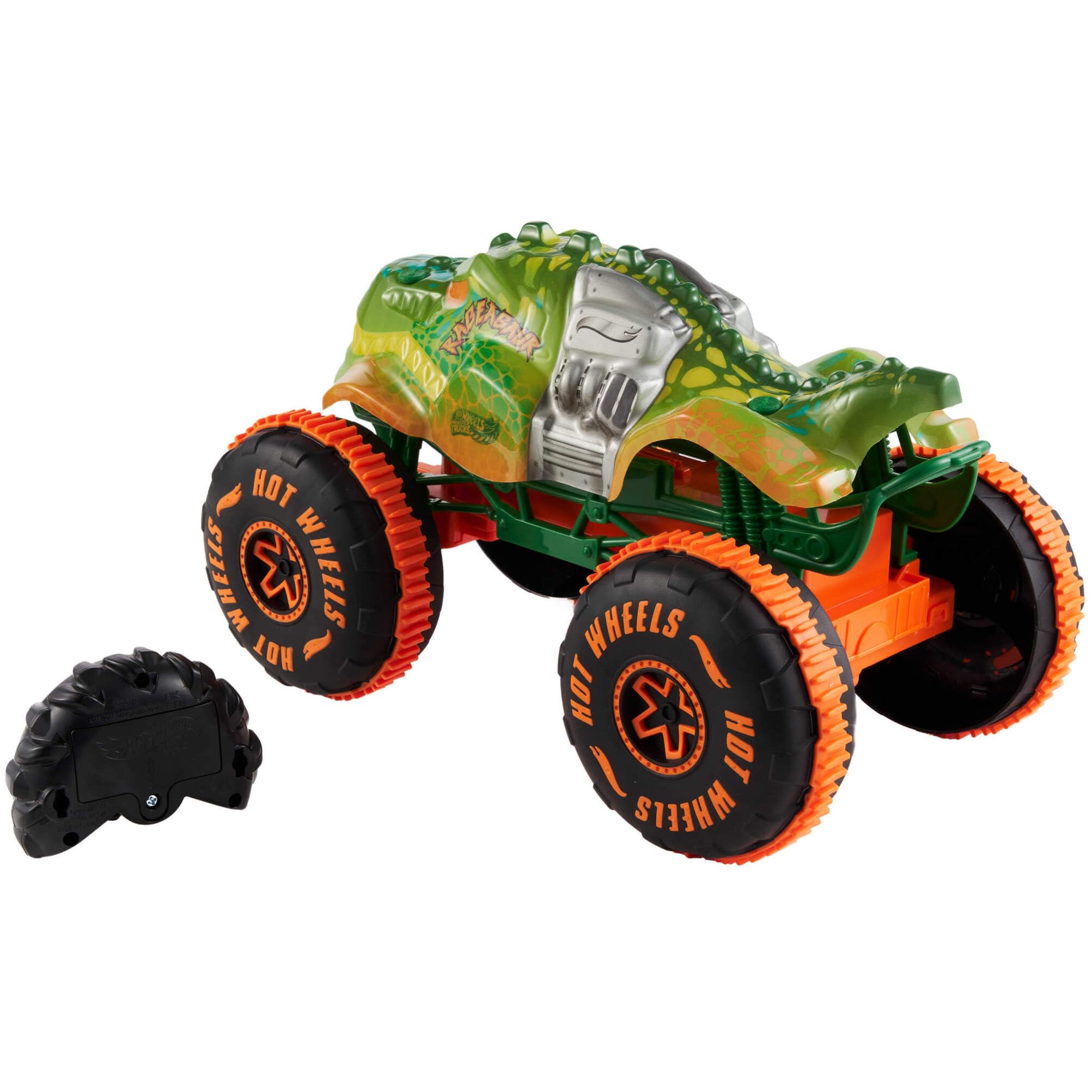 Hot Wheels Monster Trucks RC Rageasaur - 1:15 Scale Remote-Controlled Vehicle with Grip Action Tires & Wheelie Mode 2