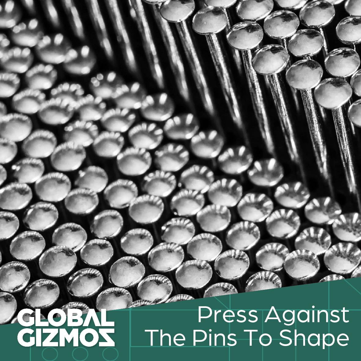 Global Gizmos 30350 Metal Pin Art Impression Toy - 3D Desktop Sculpture Gadget | 20cm x 15cm 5