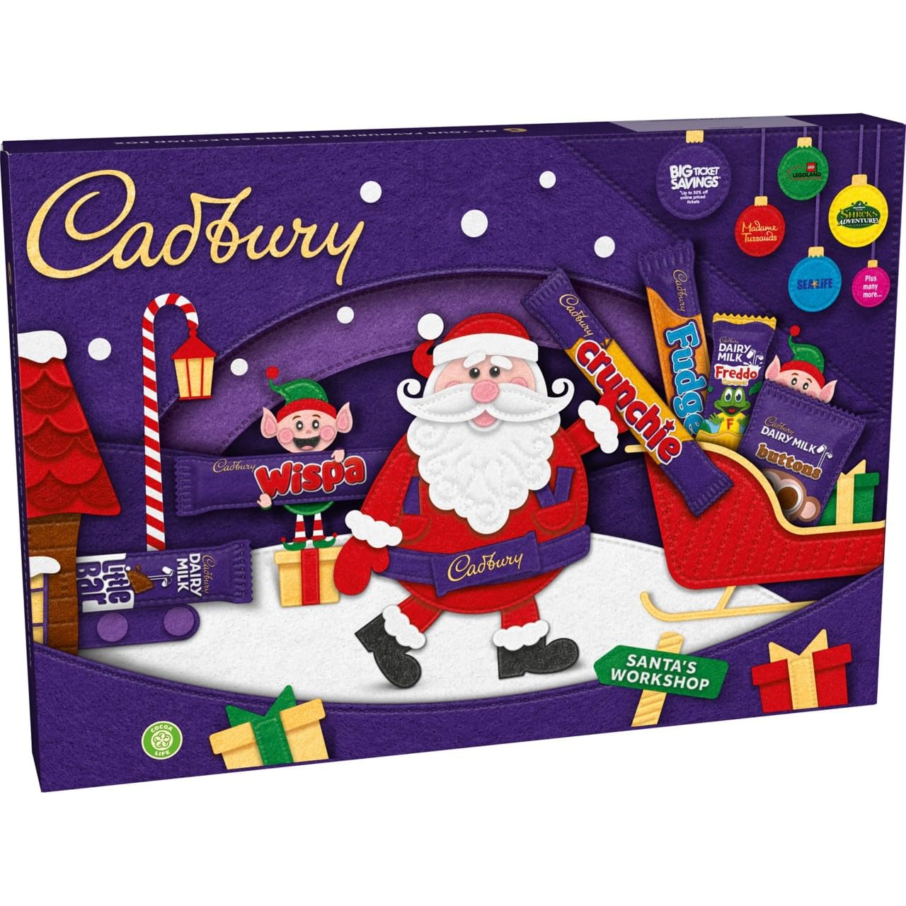 Cadbury Festive Chocolate Selection Box - 125g Christmas Gift with 5 Bars & 1 Bag 9