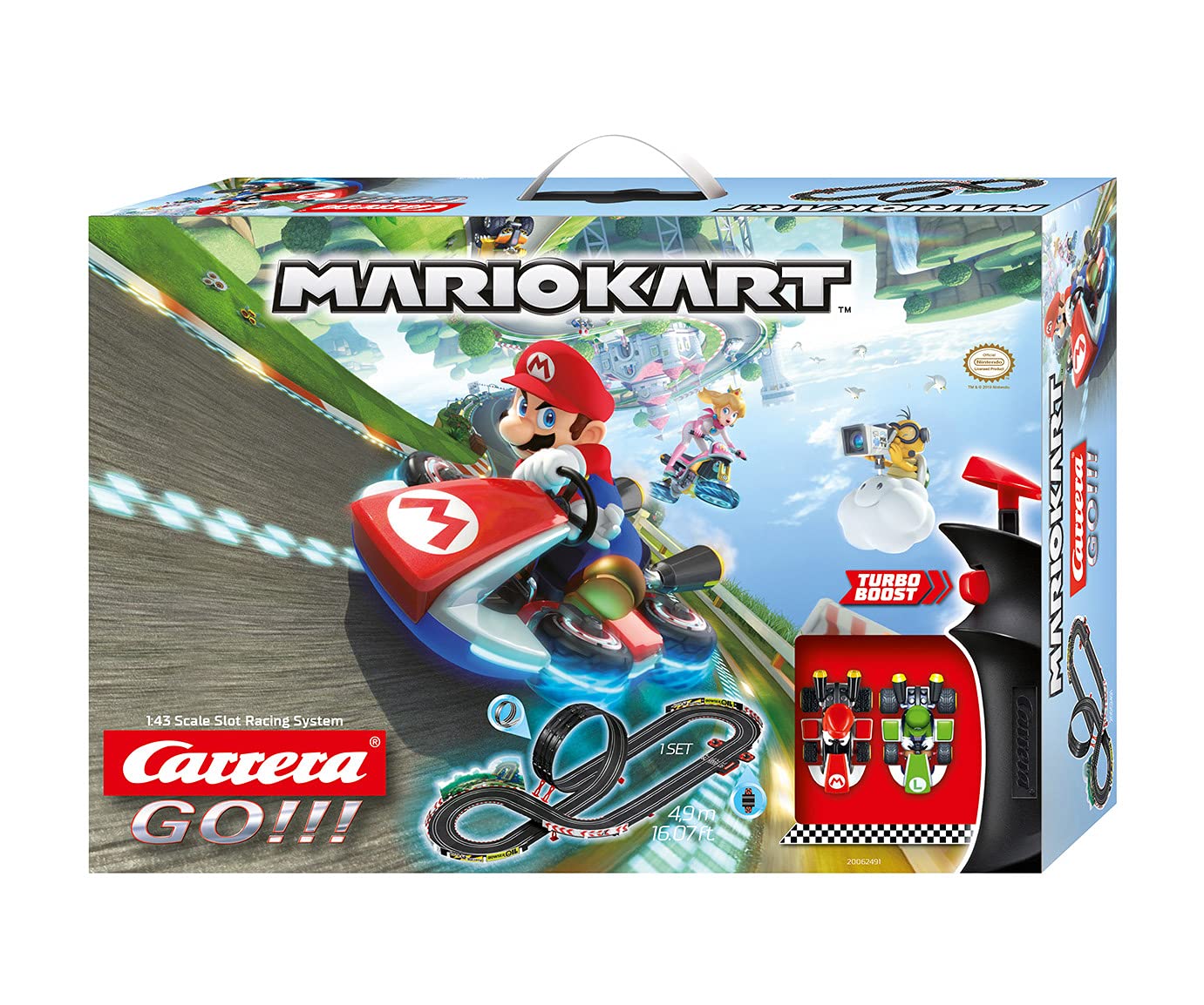 Carrera Mario Kart 8 - GO!!! Slot Racing Track Set | 4.9m Track | Includes 2 Cars | Age 6+