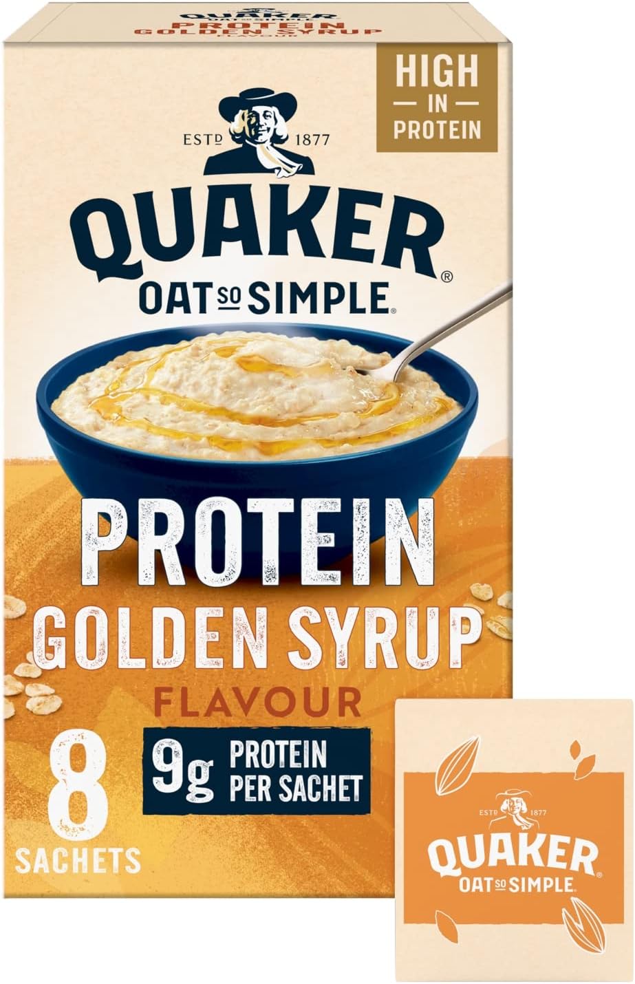 Quaker Oat So Simple Protein Golden Syrup Porridge, 8x43g