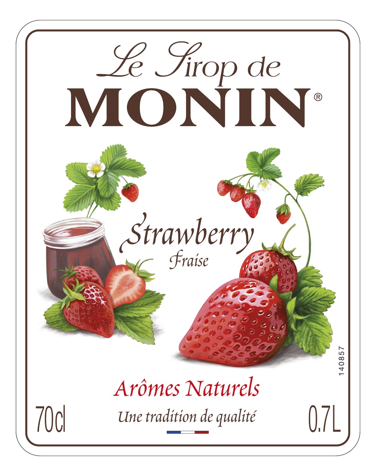 Monin Premium Strawberry Syrup - Rich Strawberry Flavor | 700ml Glass Bottle 3