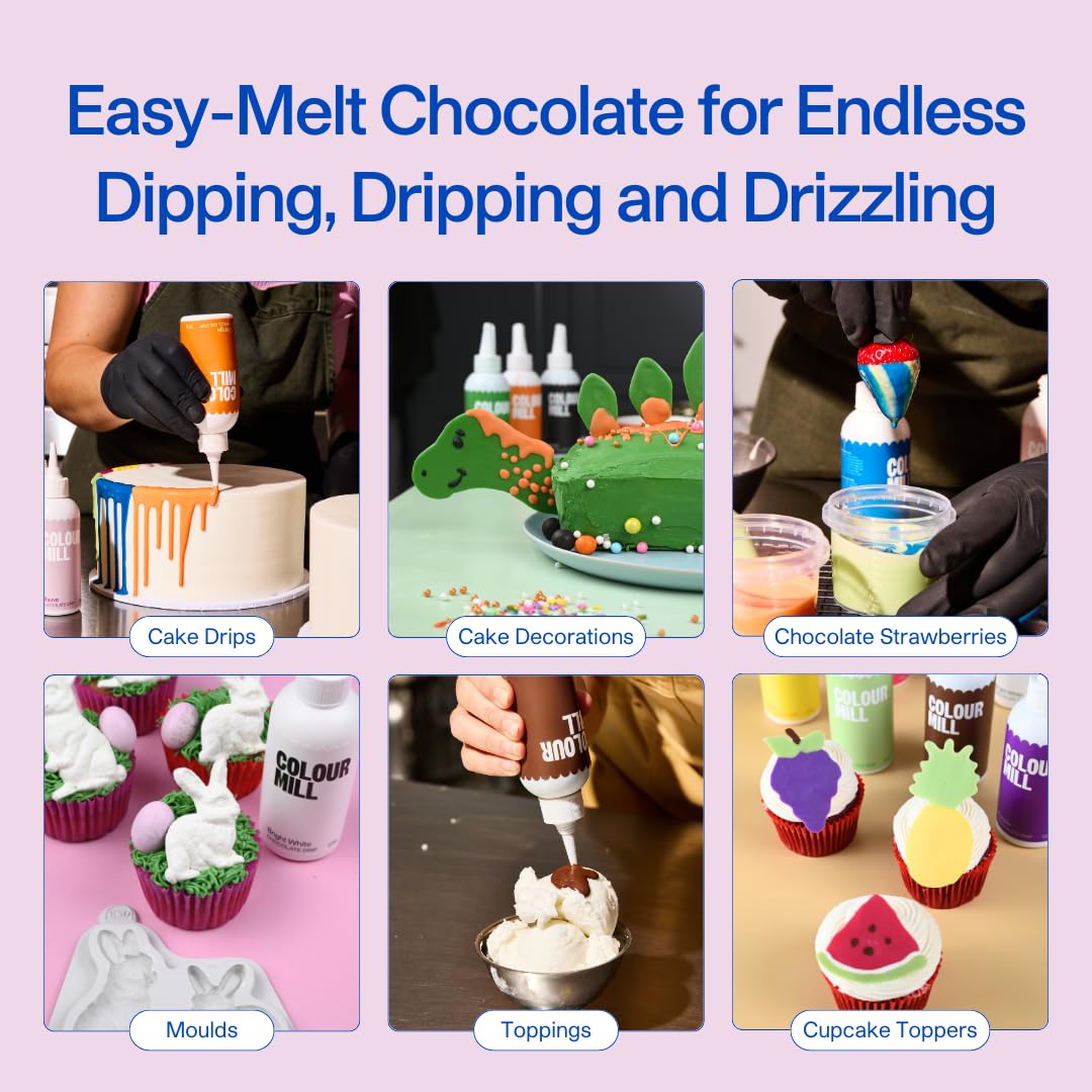 Colour Mill Choco Drip Red Easy-Melt Chocolate Drizzle for Desserts | 125g Squeeze Bottle 3
