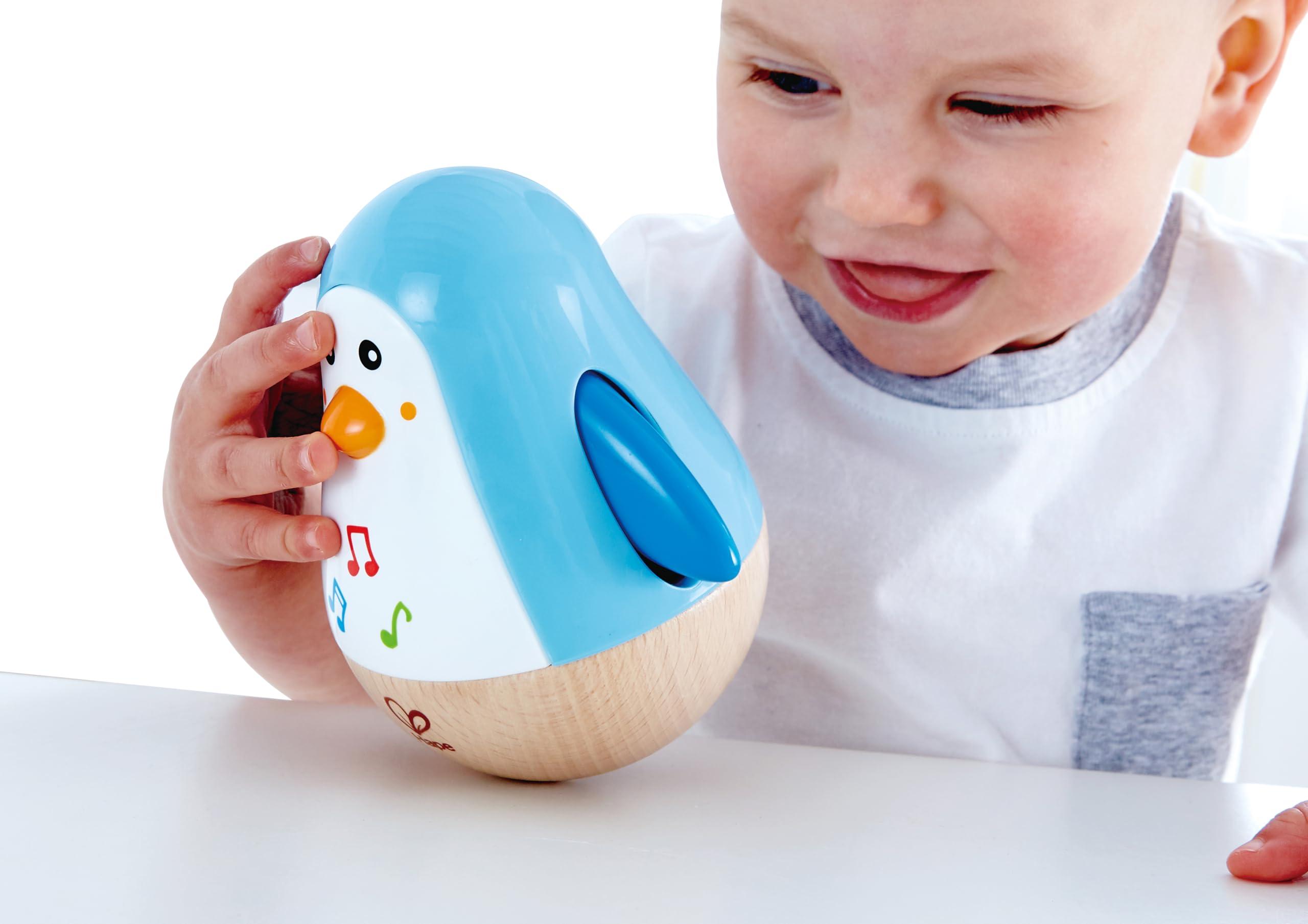 Hape Penguin Musical Wobbler - Roly-Poly Toy with Soothing Tinkling Sounds for Babies 6 Months+ 6