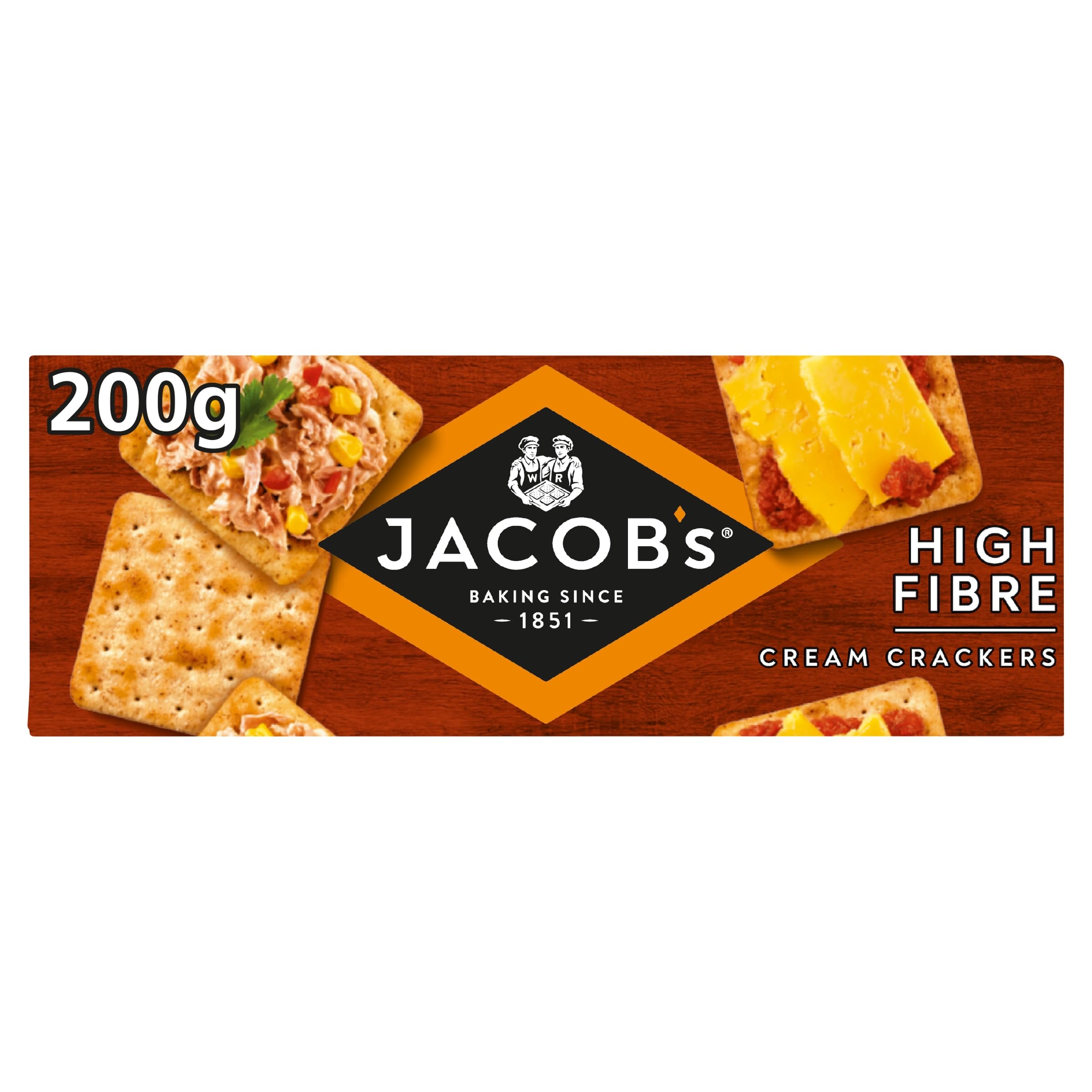 JACOB'S High Fibre Cream Crackers - Added Wheat Bran & Fibre | 200 g Pack 1