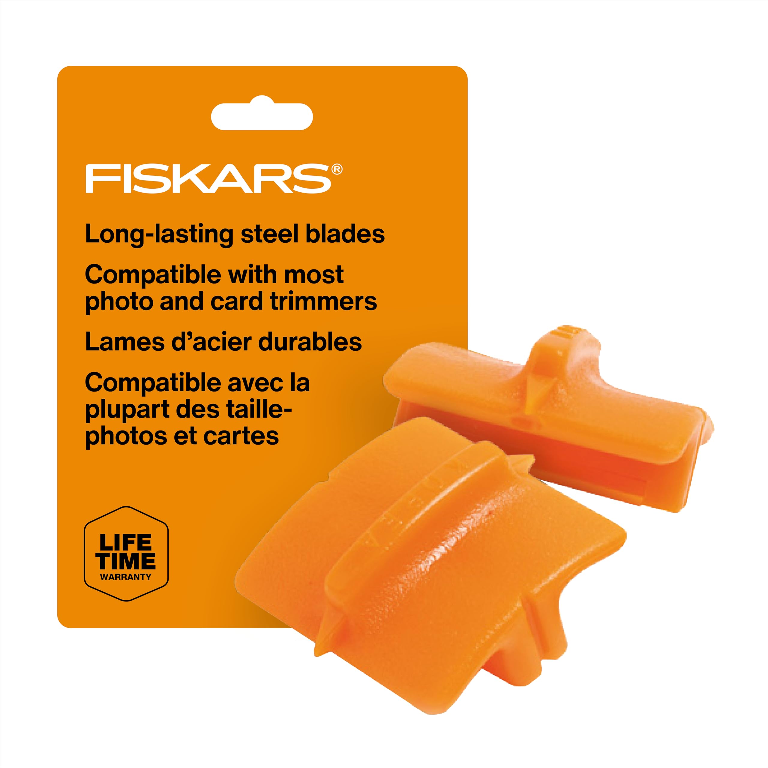 Fiskars Spare Trimmer Blades - Straight Cutting, 2 Pieces | Stainless Steel | Orange