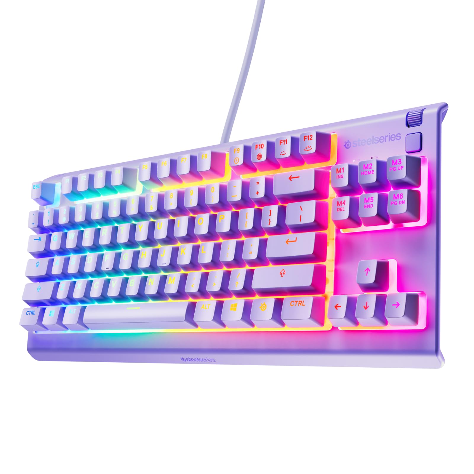 SteelSeries Apex 3 TKL Gaming Keyboard - Lavender - Tenkeyless Compact RGB 10
