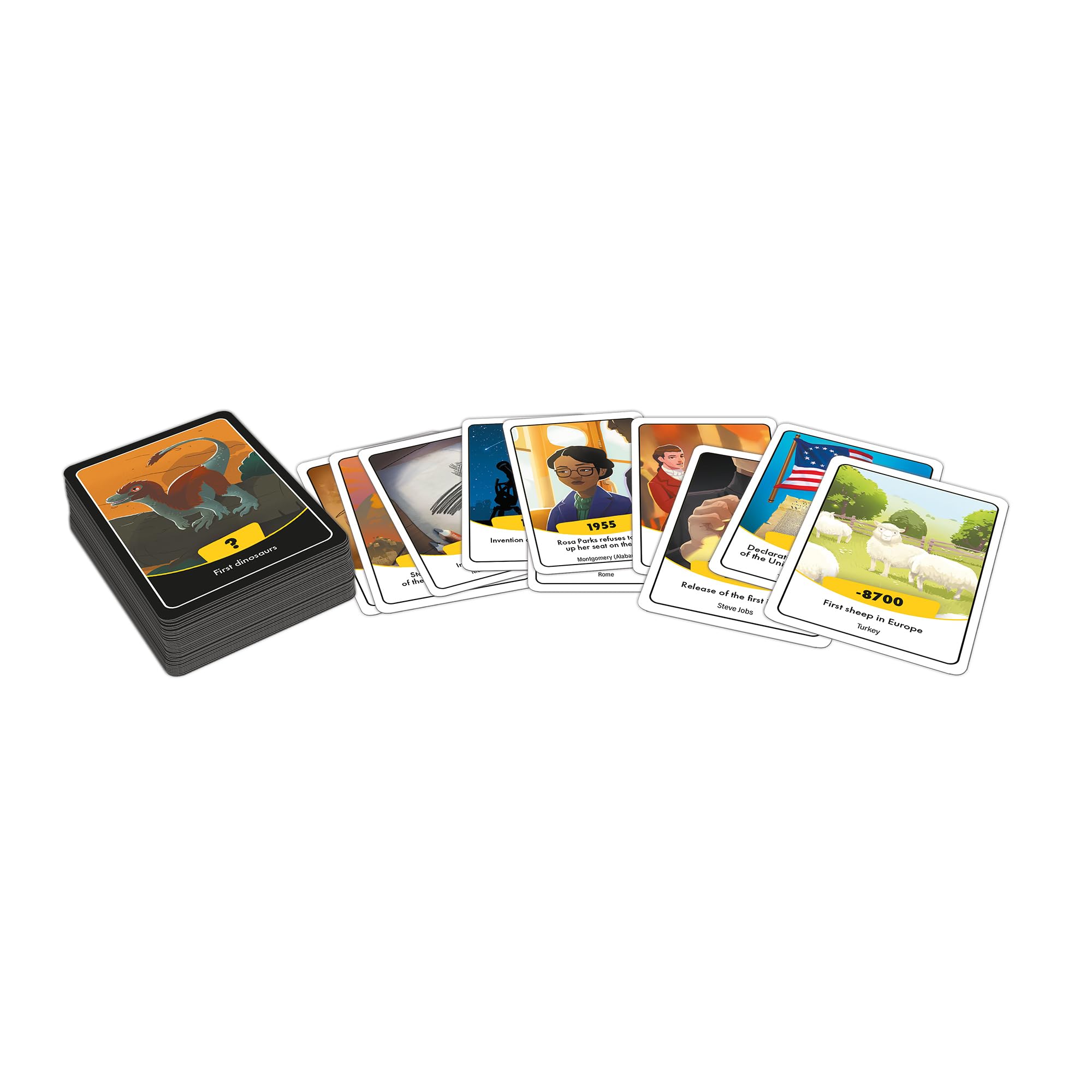 Asmodee Timeline Family Trivia Card Game | Ages 8+ | 2-6 Players | 15 Min