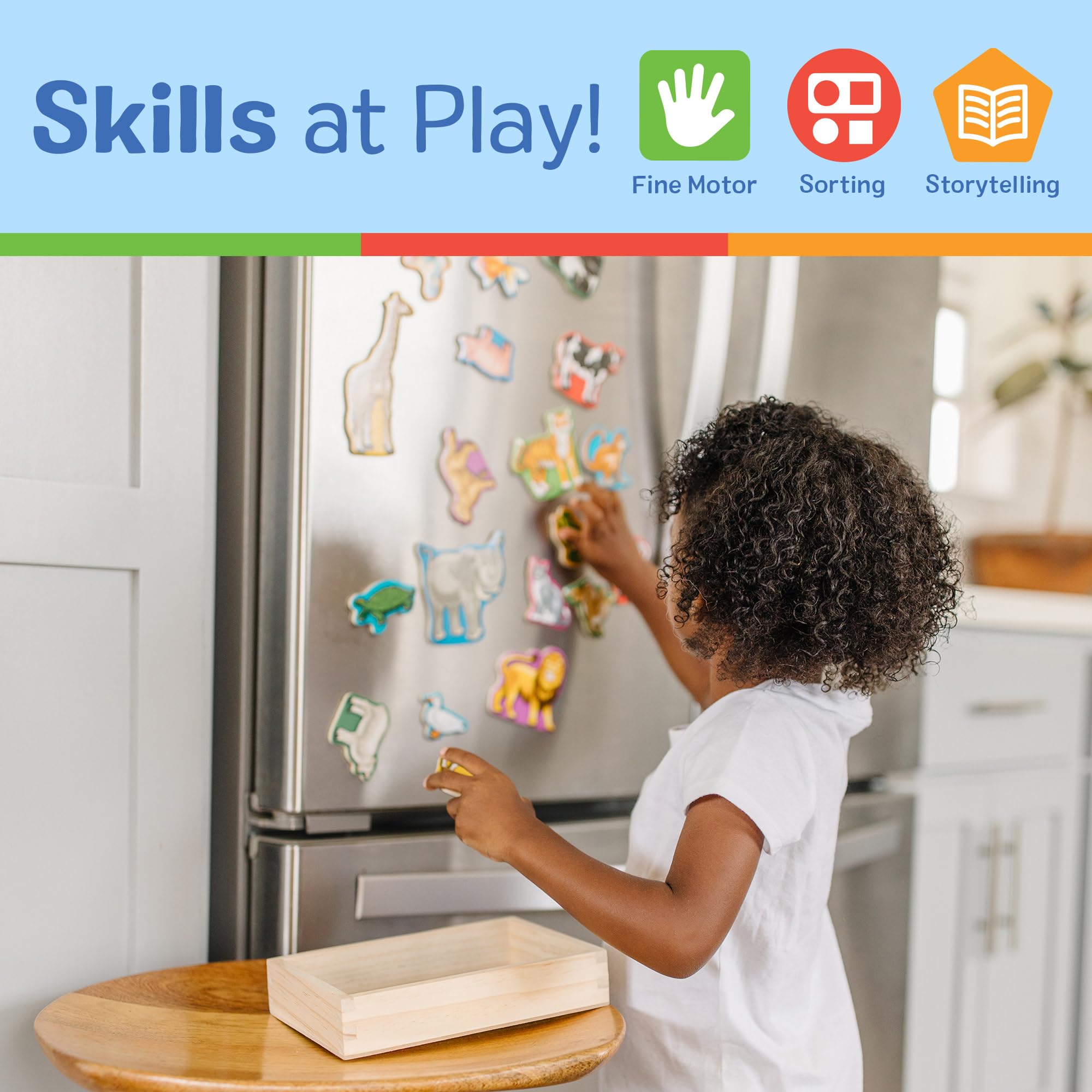 Melissa & Doug Wooden Animal Magnets - Educational Toy for Kids 2+ 9