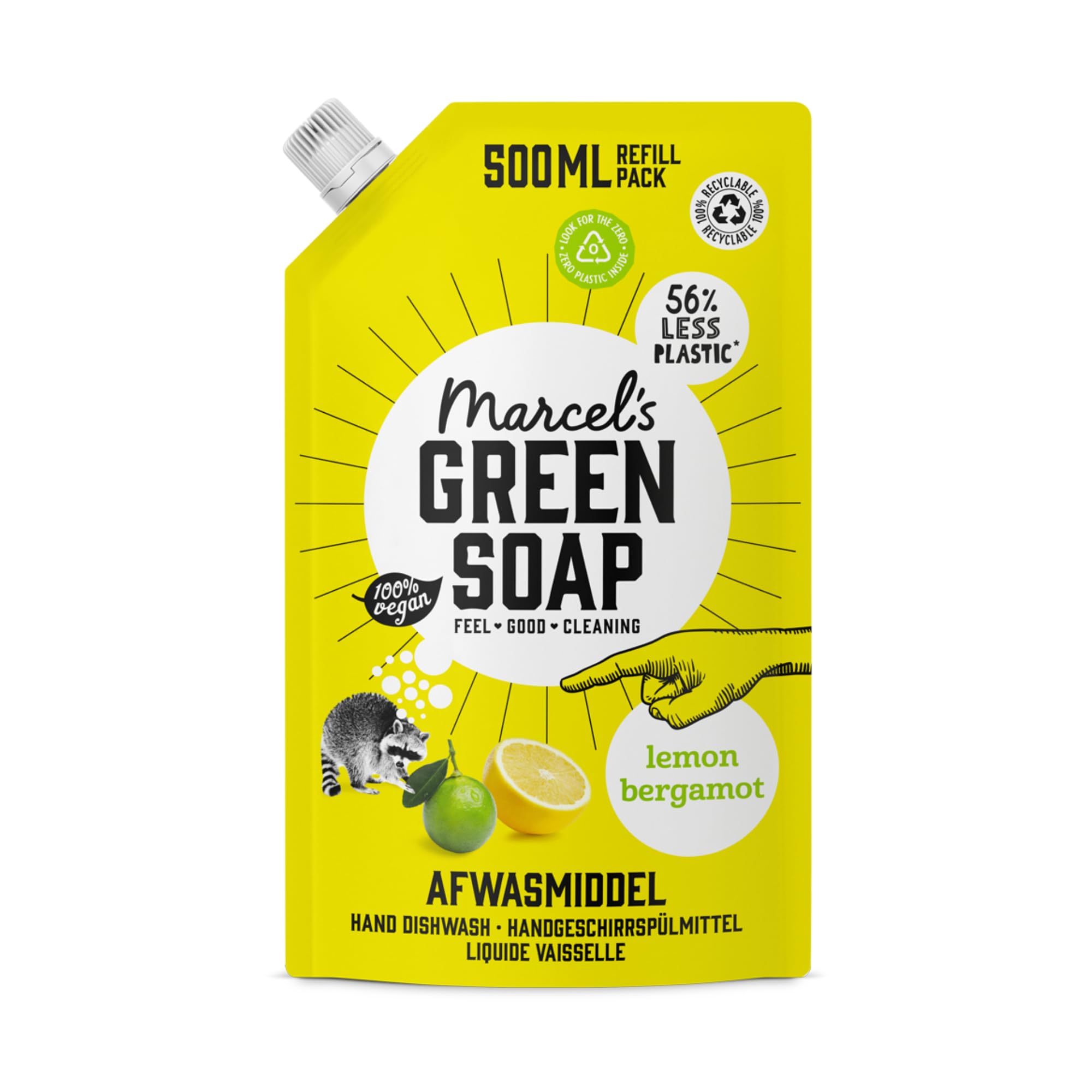 Marcel's Green Soap - Washing-up Liquid Lemon & Bergamot Refill (1L)