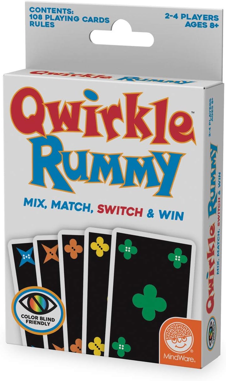 MindWare Qwirkle Rummy Card Game - Color-Blind Friendly, Ages 8+