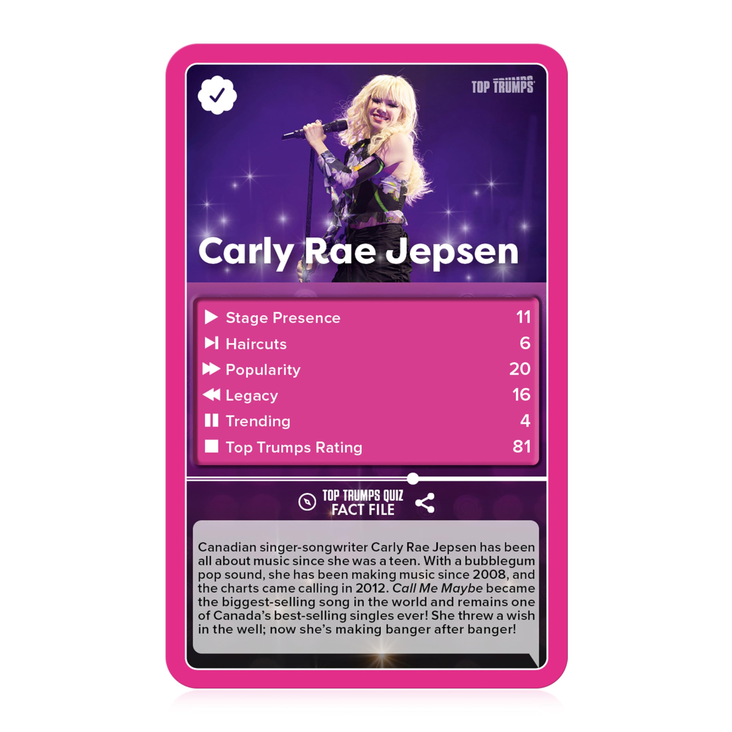 Top Trumps Pop Stars Classic Card Game with 30 Artists Including Taylor Swift, Beyoncé, Harry Styles & Adele – Fun Family Card Game for Ages 6+