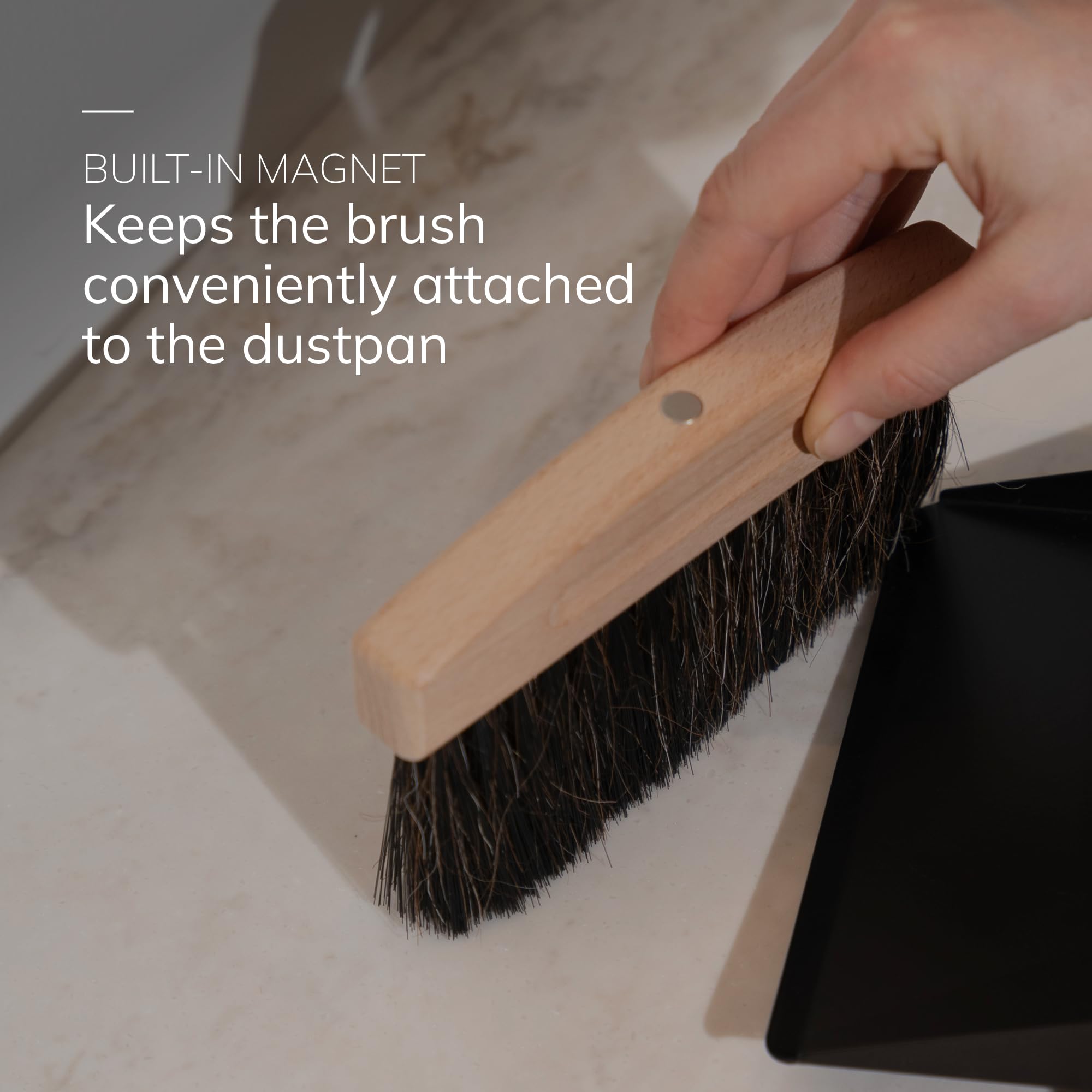 ENA Living Mini Dustpan and Brush Set - Small Cleaning Brush Set for Home, Kitchen, Fireplace