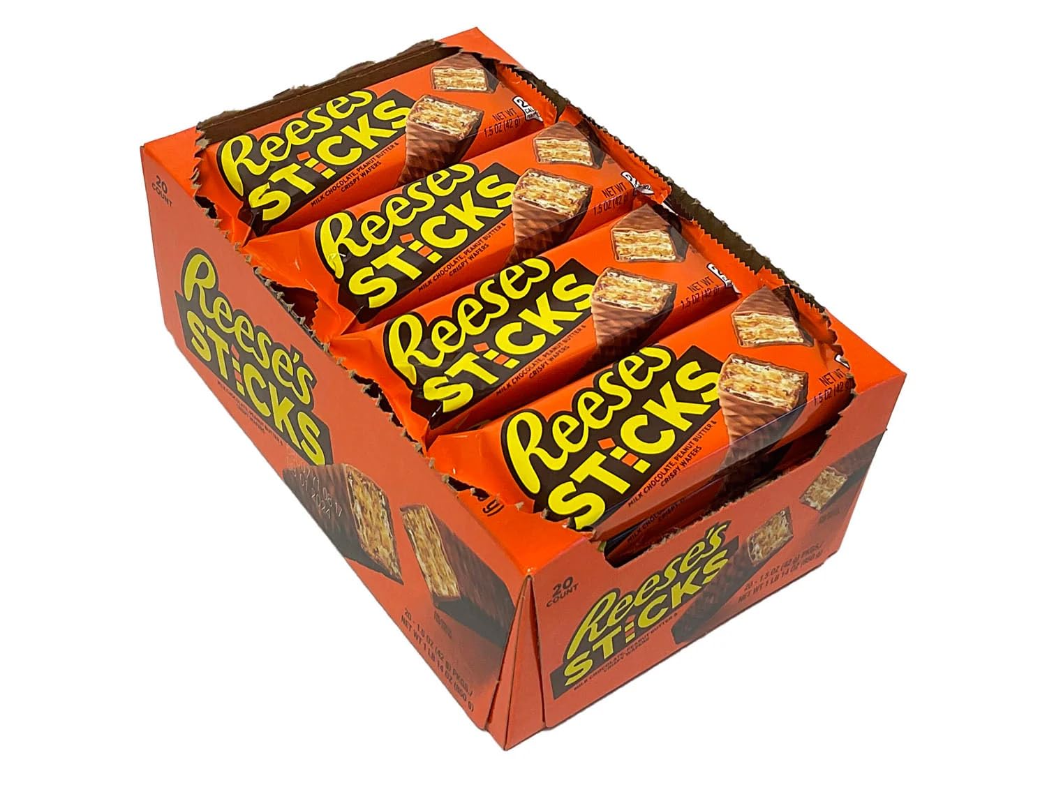 Reese's - Peanut Butter Sticks Pack of 20 (42g Each) - Chocolate Covered Wafer Snacks 6