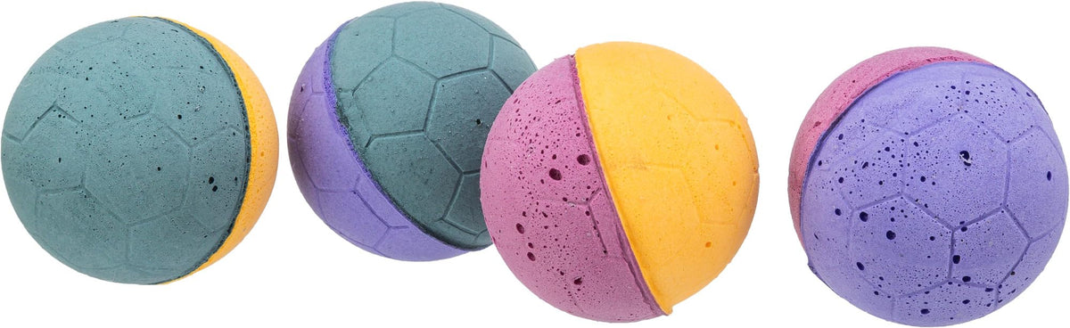 TRIXIE Soft Foam Rubber Cat Balls - 4 Pack, ø 4.3 cm