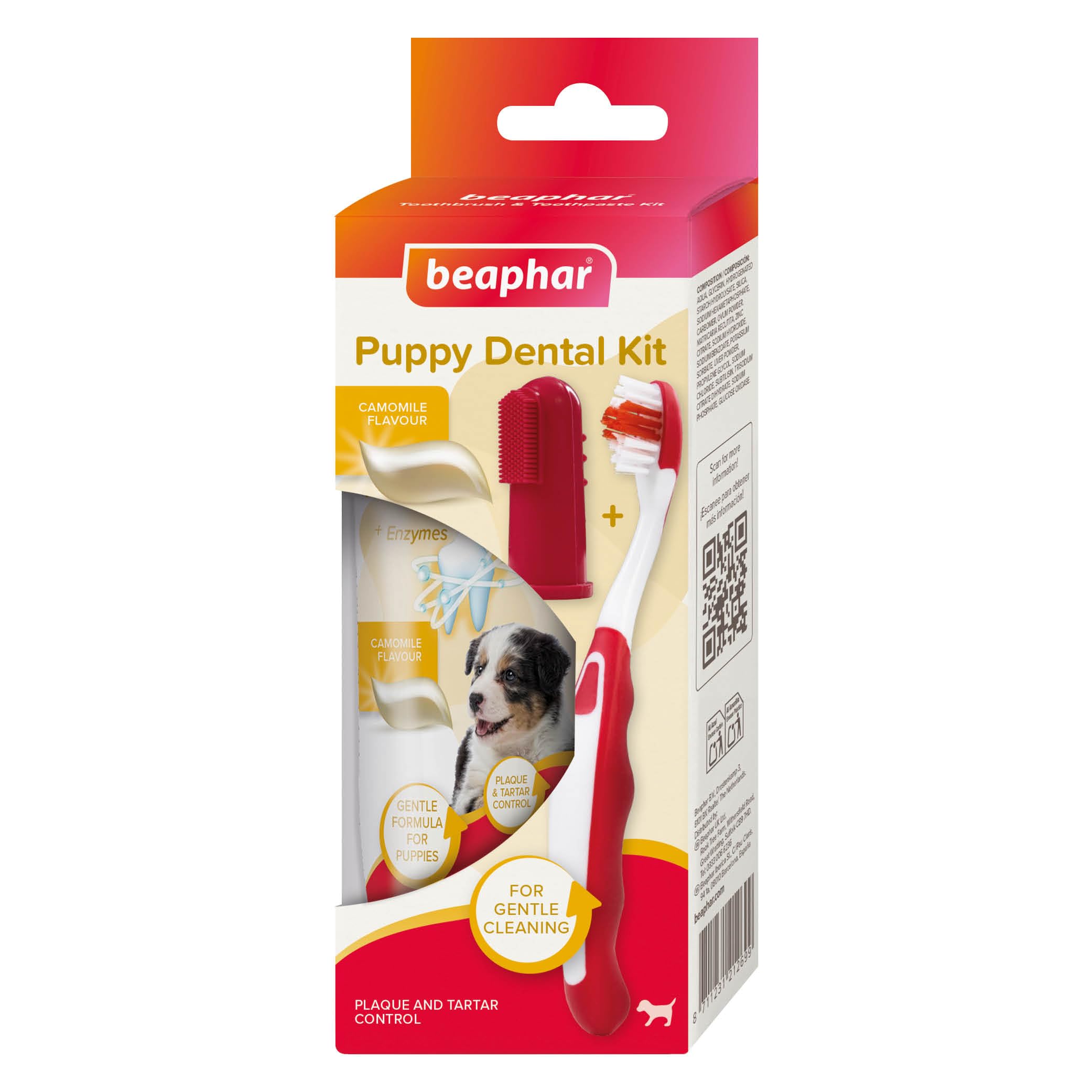 Beaphar Puppy Dental Care Kit - Toothbrush, Finger Brush & Camomile Toothpaste | 3 Items 1