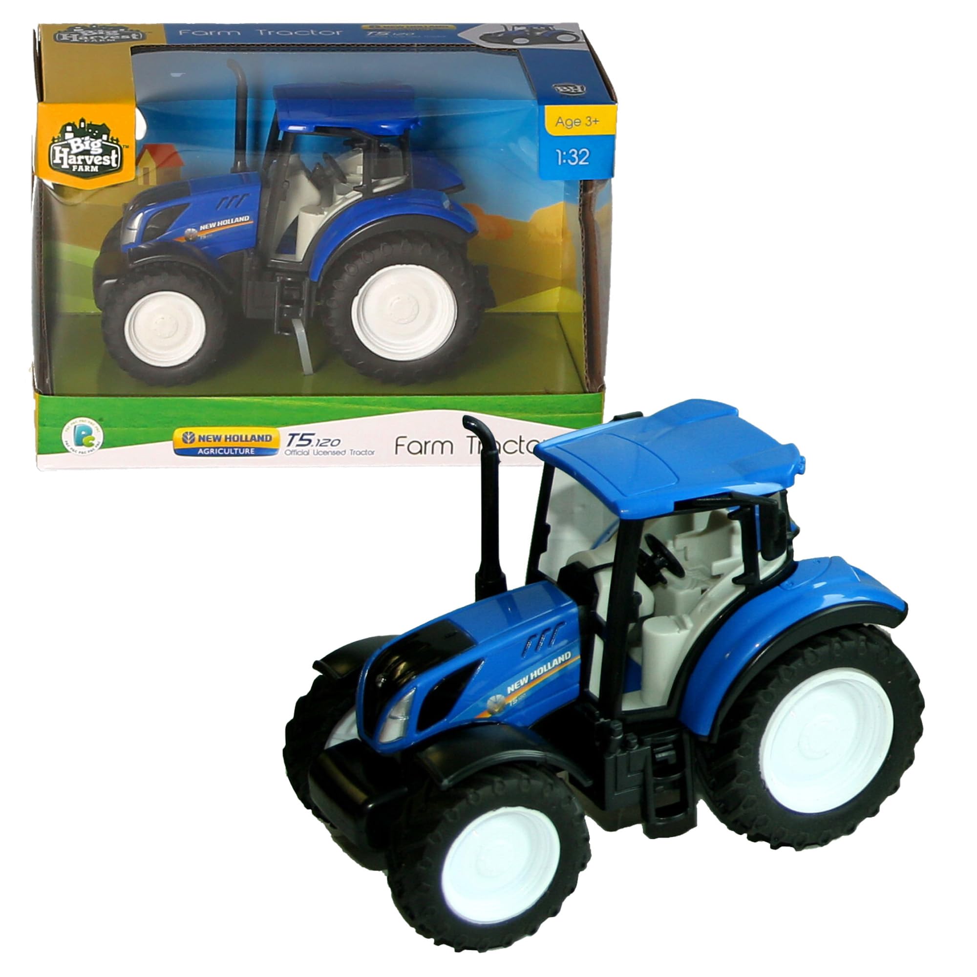 Atoz 9700 New Holland T5.120 Tractor 1:32 Scale - Blue Die-Cast Farm Vehicle for Kids 3+ 4