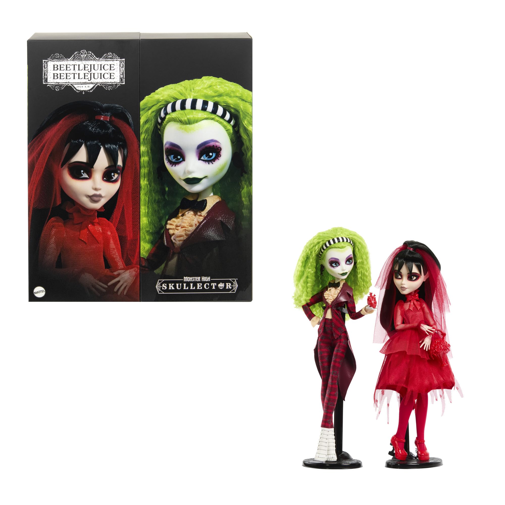 Monster High Skullector Beetlejuice Beetlejuice Doll 2-Pack - Collectible Betelgeuse & Lydia Set for Ages 6+