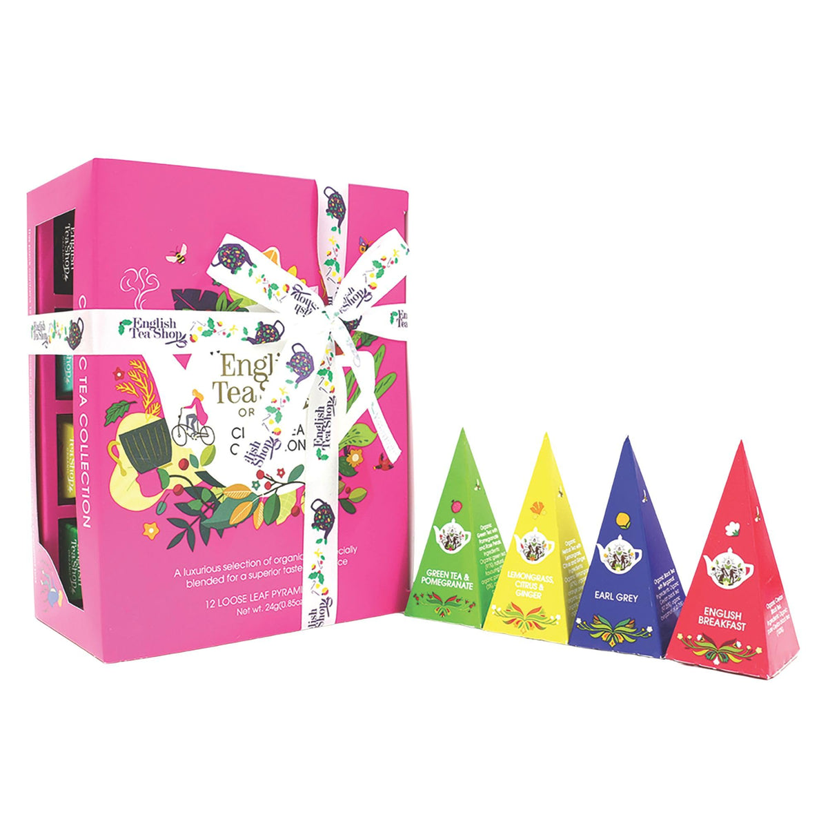 English Tea Shop Organic Classic Tea Collection Prism - 12 Pyramid Tea Bags