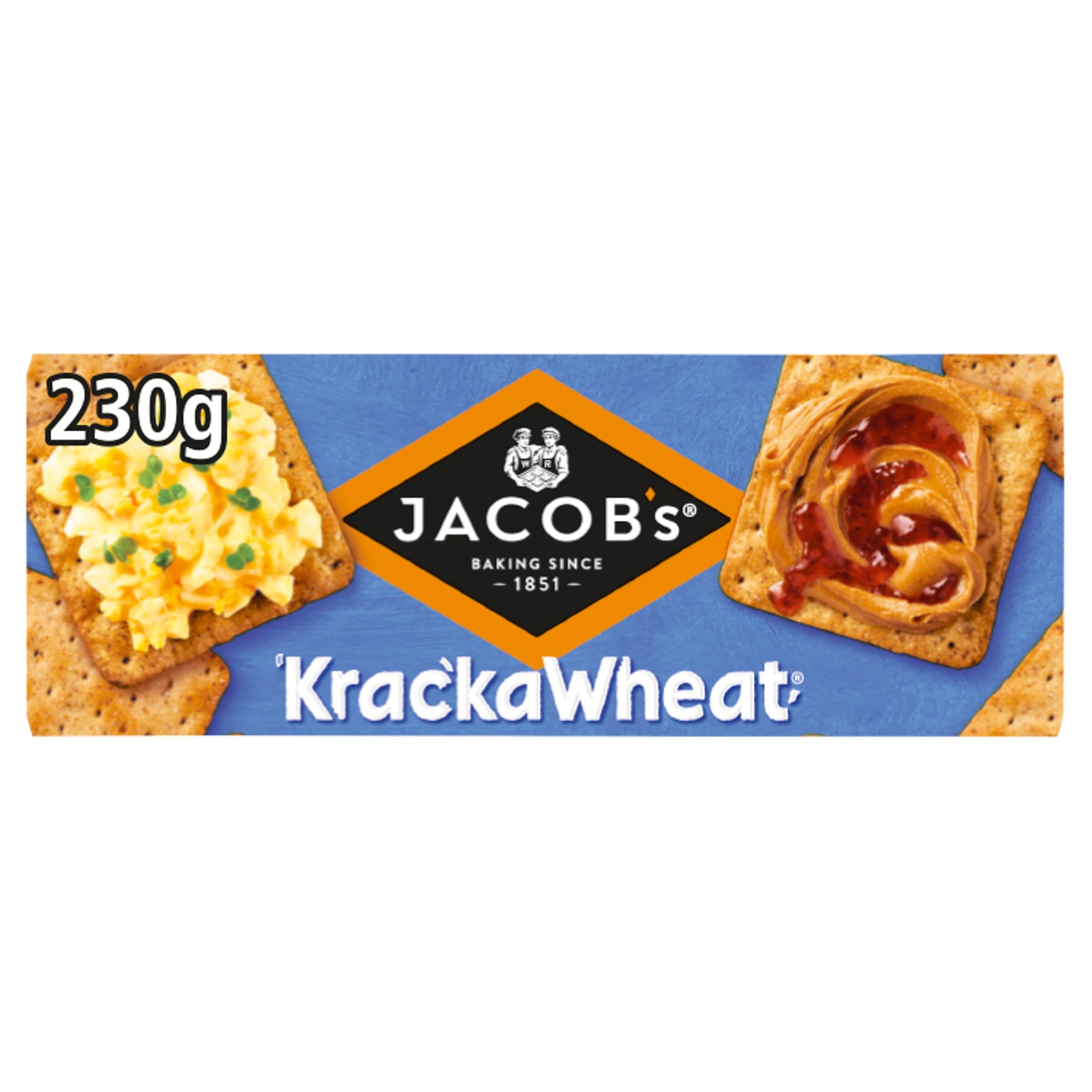 Jacob's Krackawheat Crackers 230g - Extra Crunchy Whole Grain Wheat & Rye Crackers