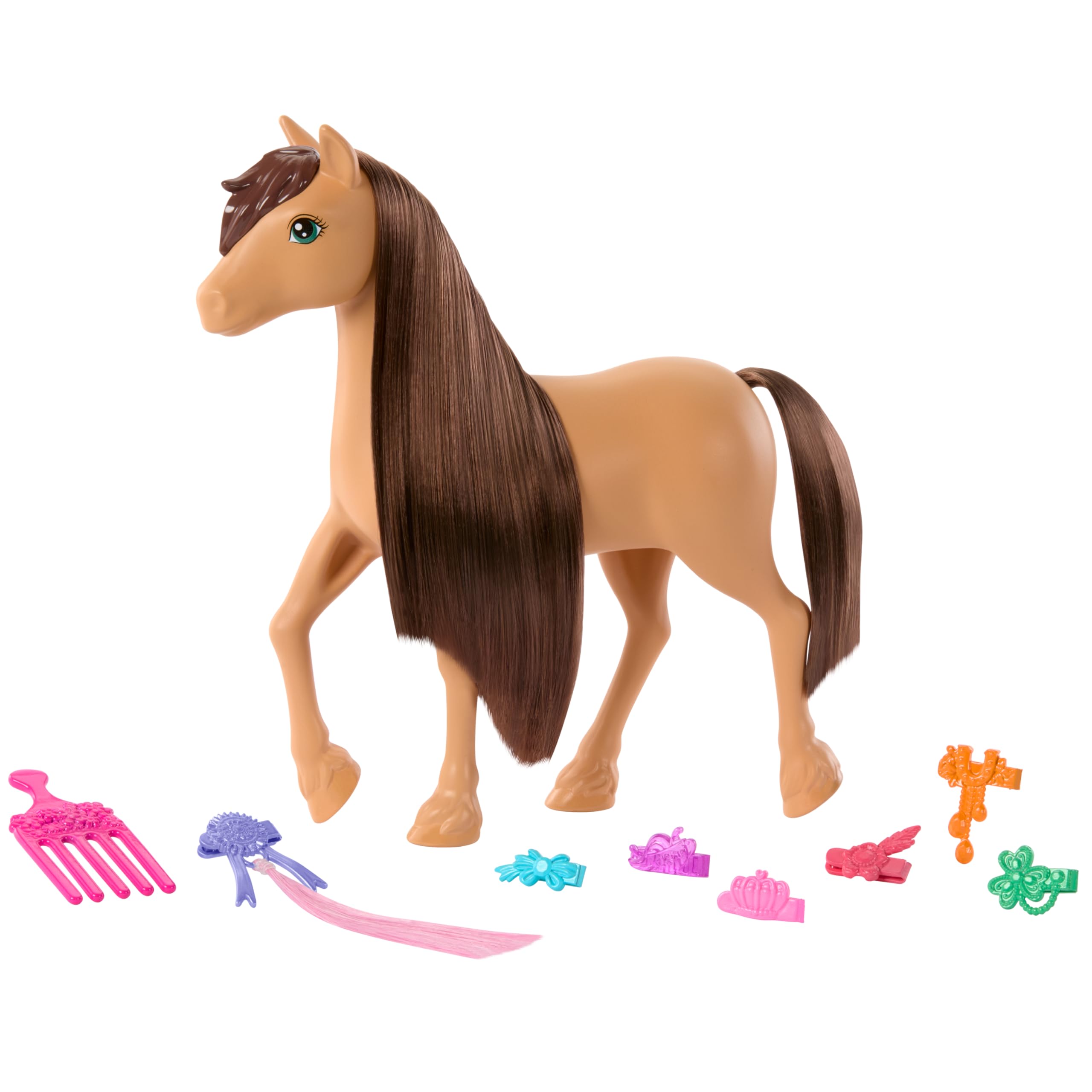 Barbie Horse & Accessories - Extra-Long Mane for Styling Fun (Pepper), Ages 3+