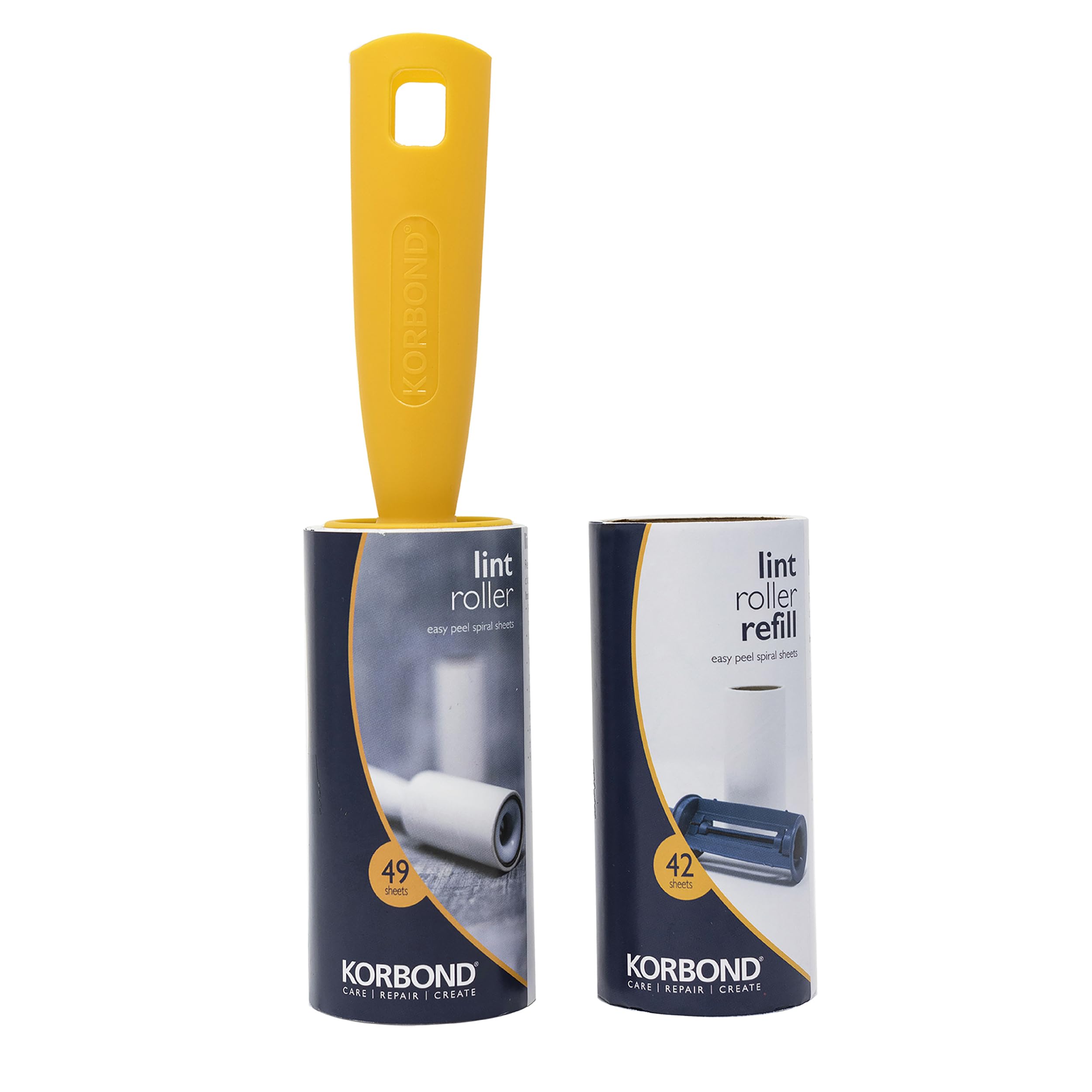 KORBOND Lint Roller & Refill Set – 91 Sheets | Pet Hair Remover | Chemical Free Cleaning