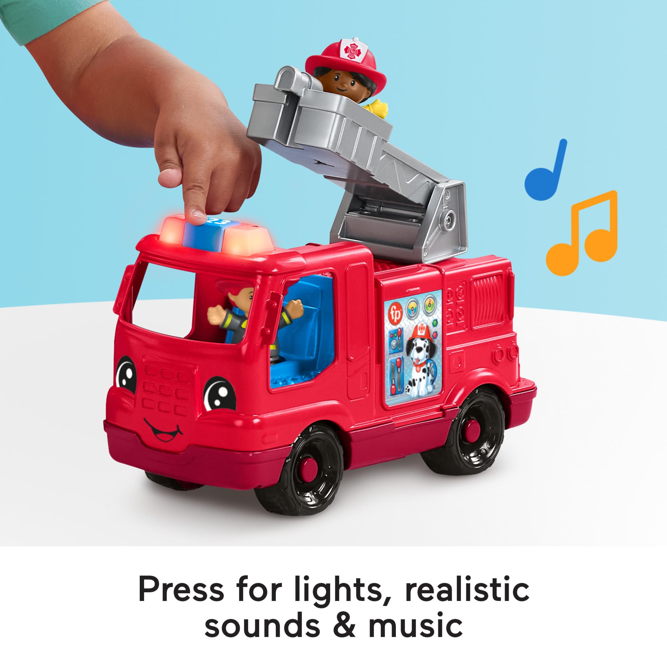 Fisher-Price Little People Fire Truck Push-Along Toy with Lights & Music | Ages 1-5 3