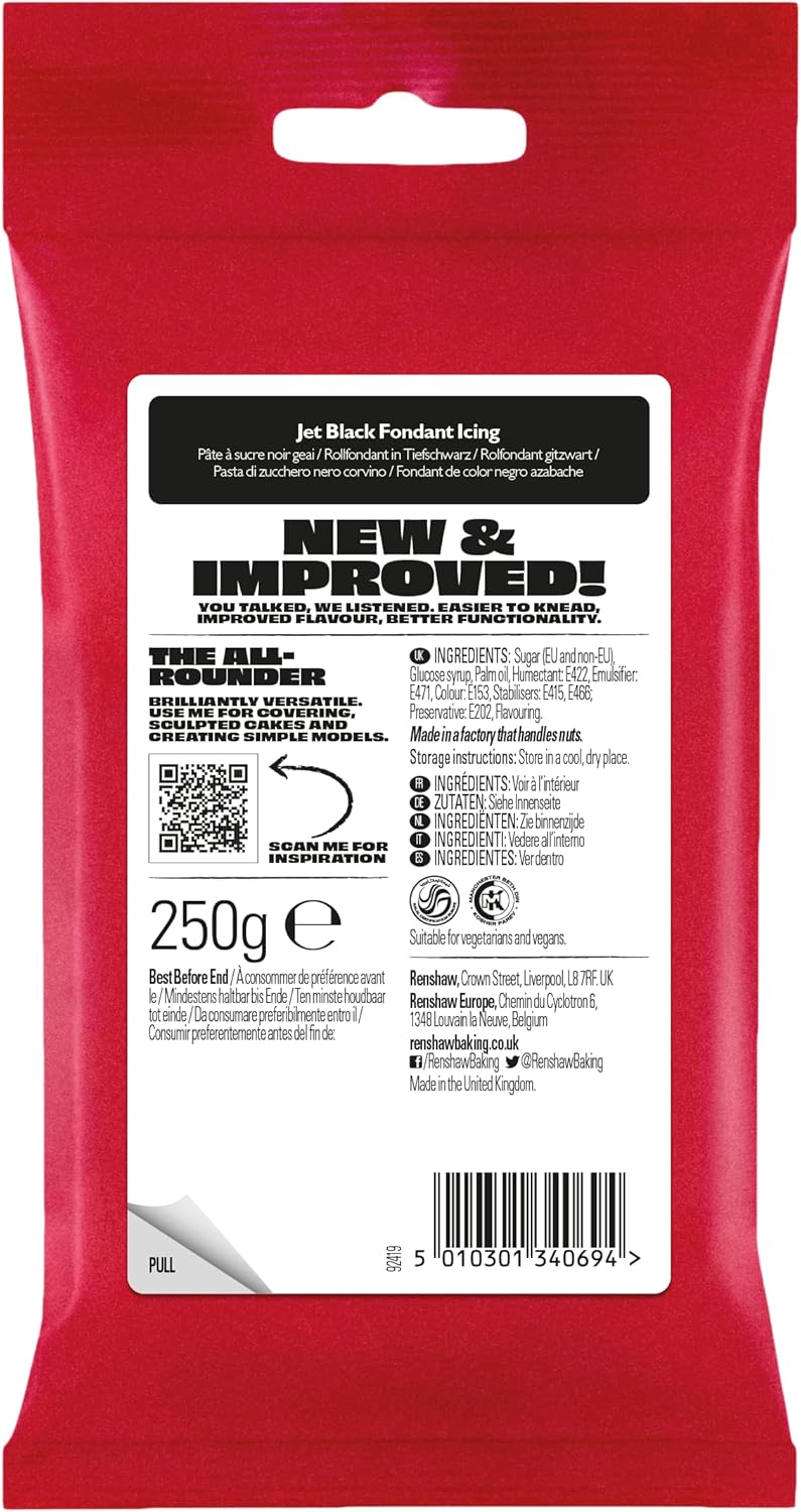 Renshaw Just Roll With It Fondant Icing - Jet Black, 250g 4