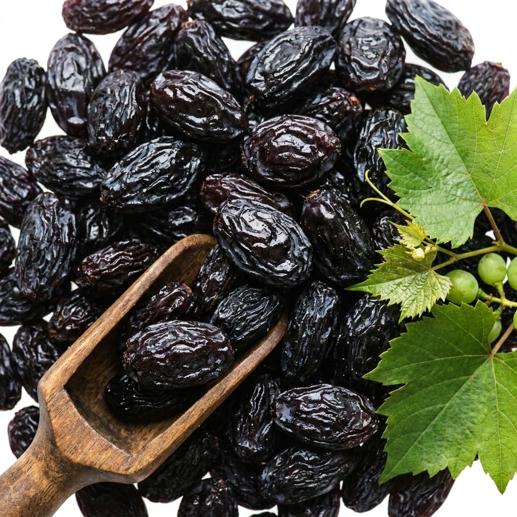 Wholefood Earth Jumbo Black Raisins - 1 kg Pack | GMO Free | High Fibre 5