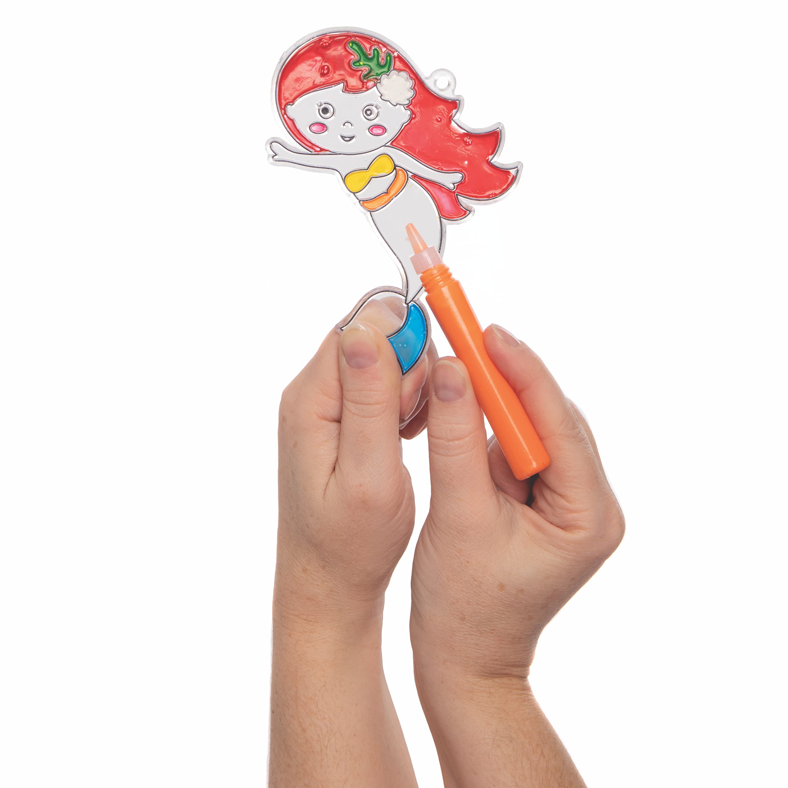 Baker Ross Suncatcher Paint Pens - 12 Assorted Colors | 10ml Tubes | Ages 3+