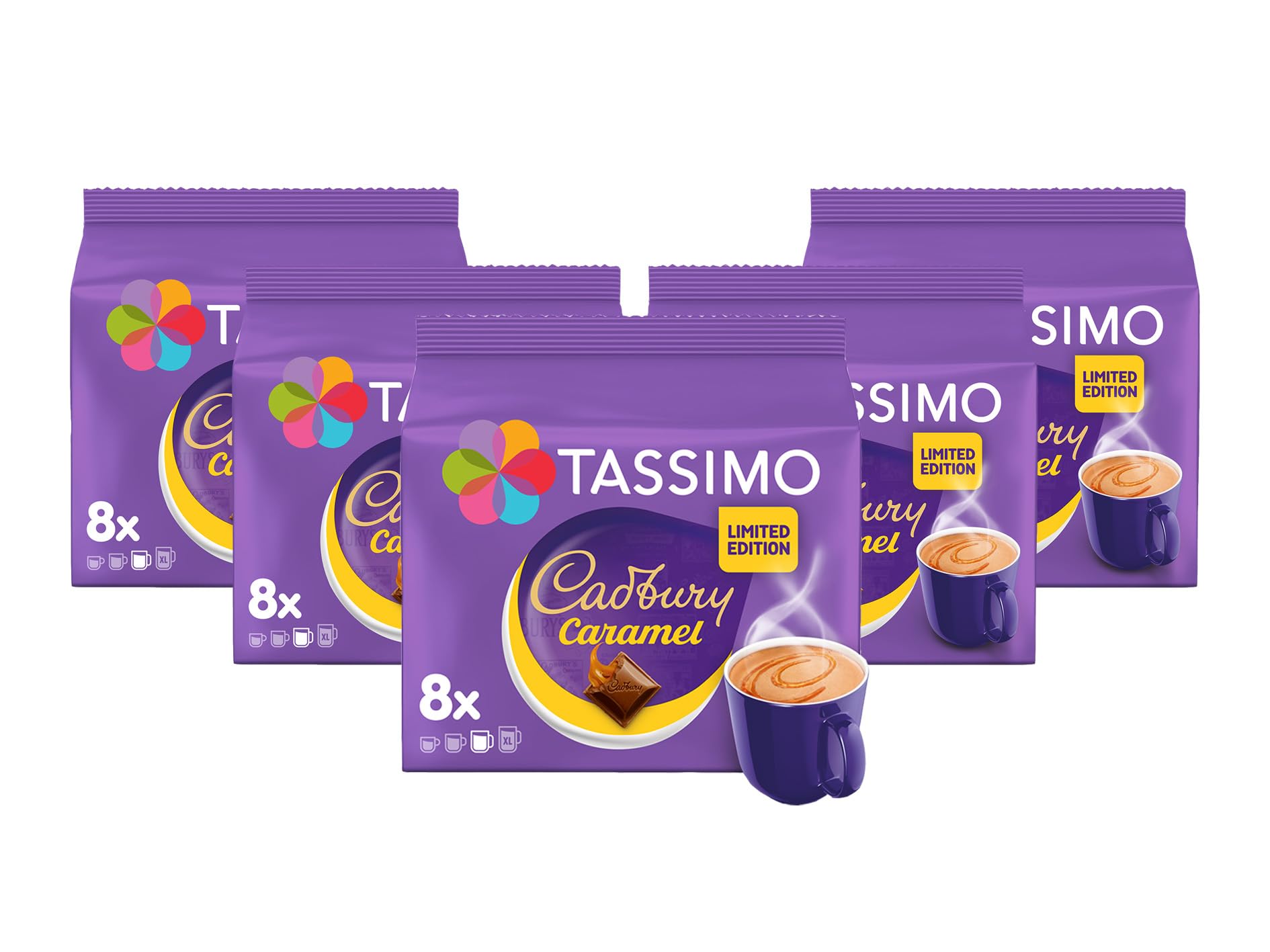 Tassimo Cadbury Caramel Hot Chocolate Pods - Limited Edition 40-Pack (5 x 8)