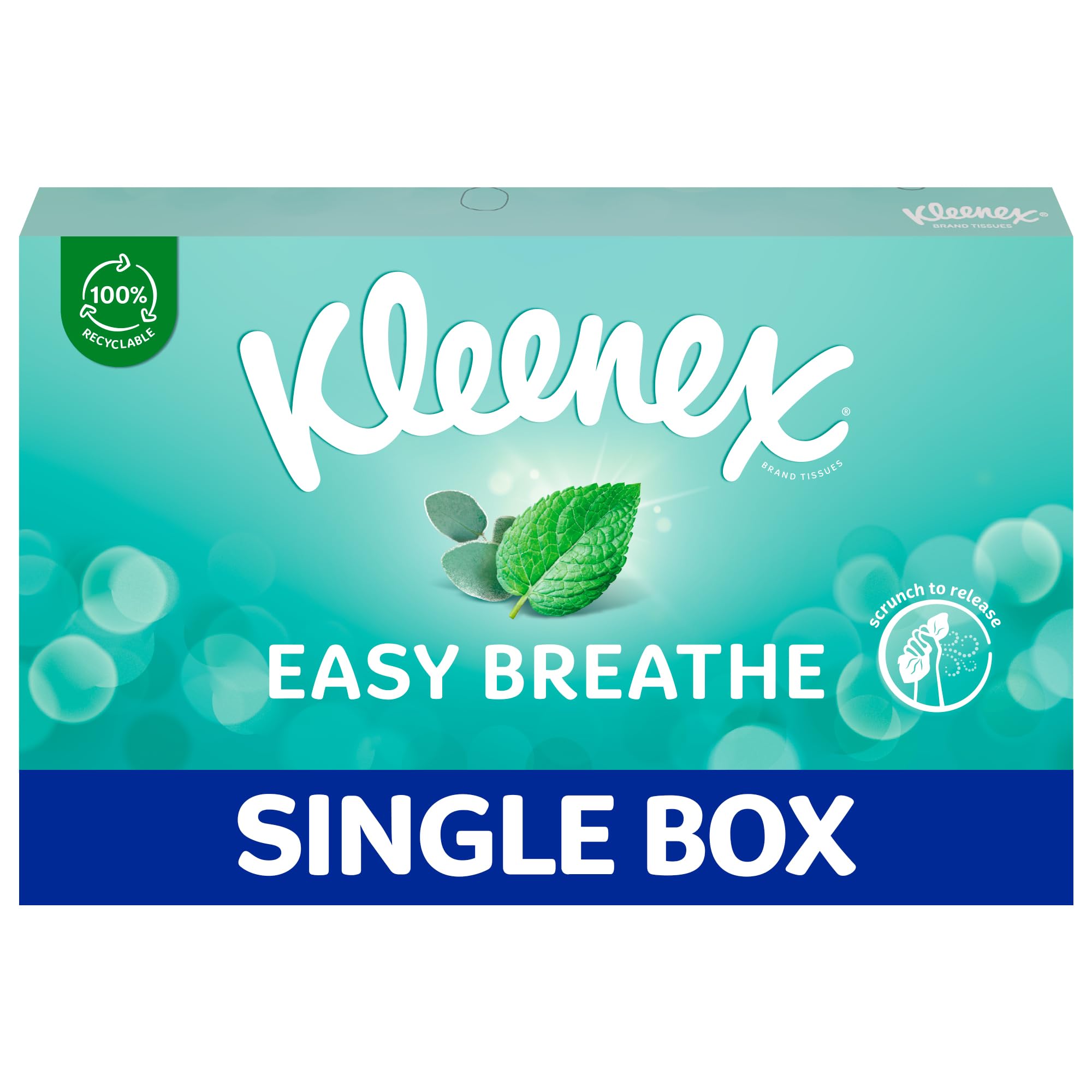 Kleenex Easy Breathe Facial Tissues with Menthol & Eucalyptus | 3-Ply, 56 Sheets